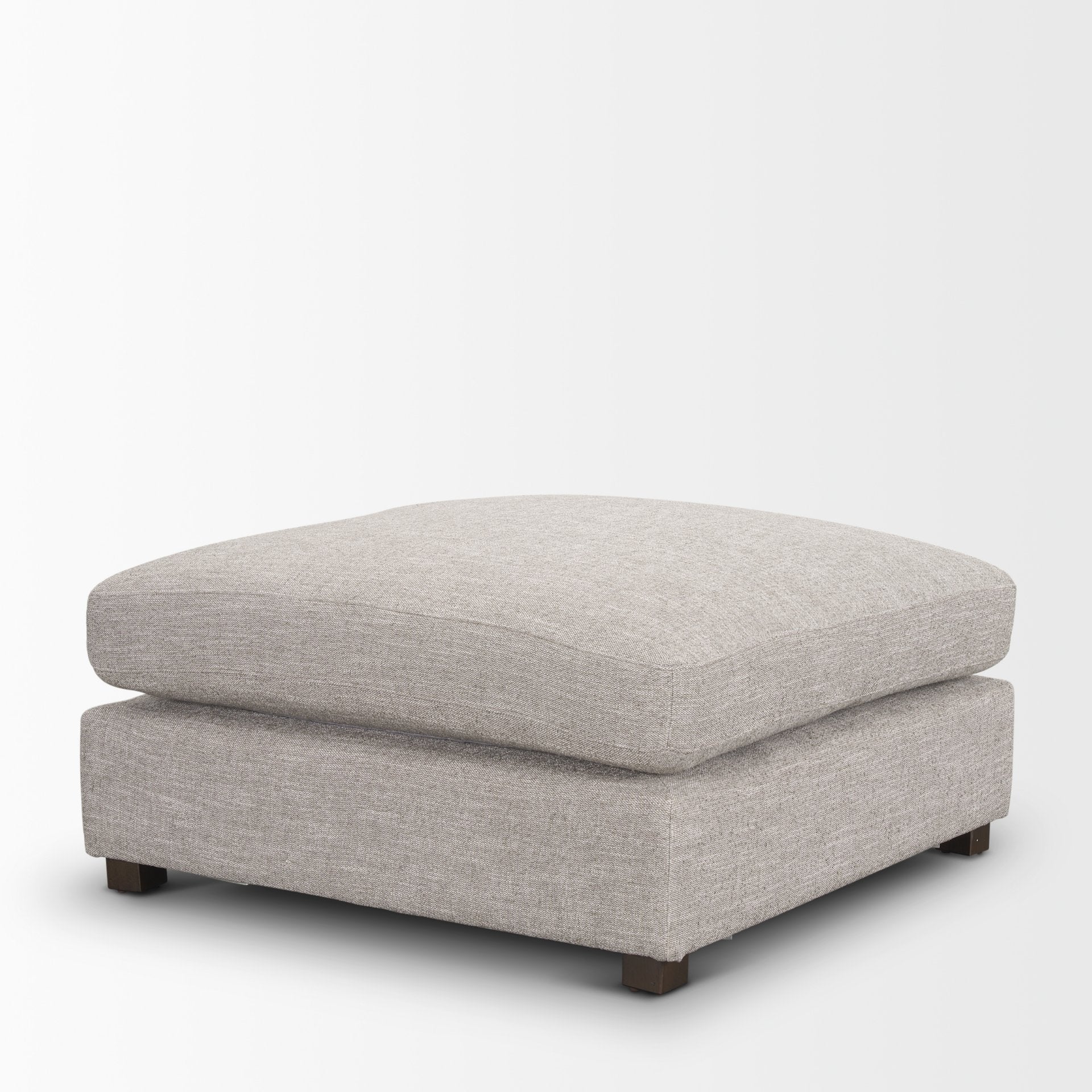 Halston Large Ottoman Light Gray Performance Fabric