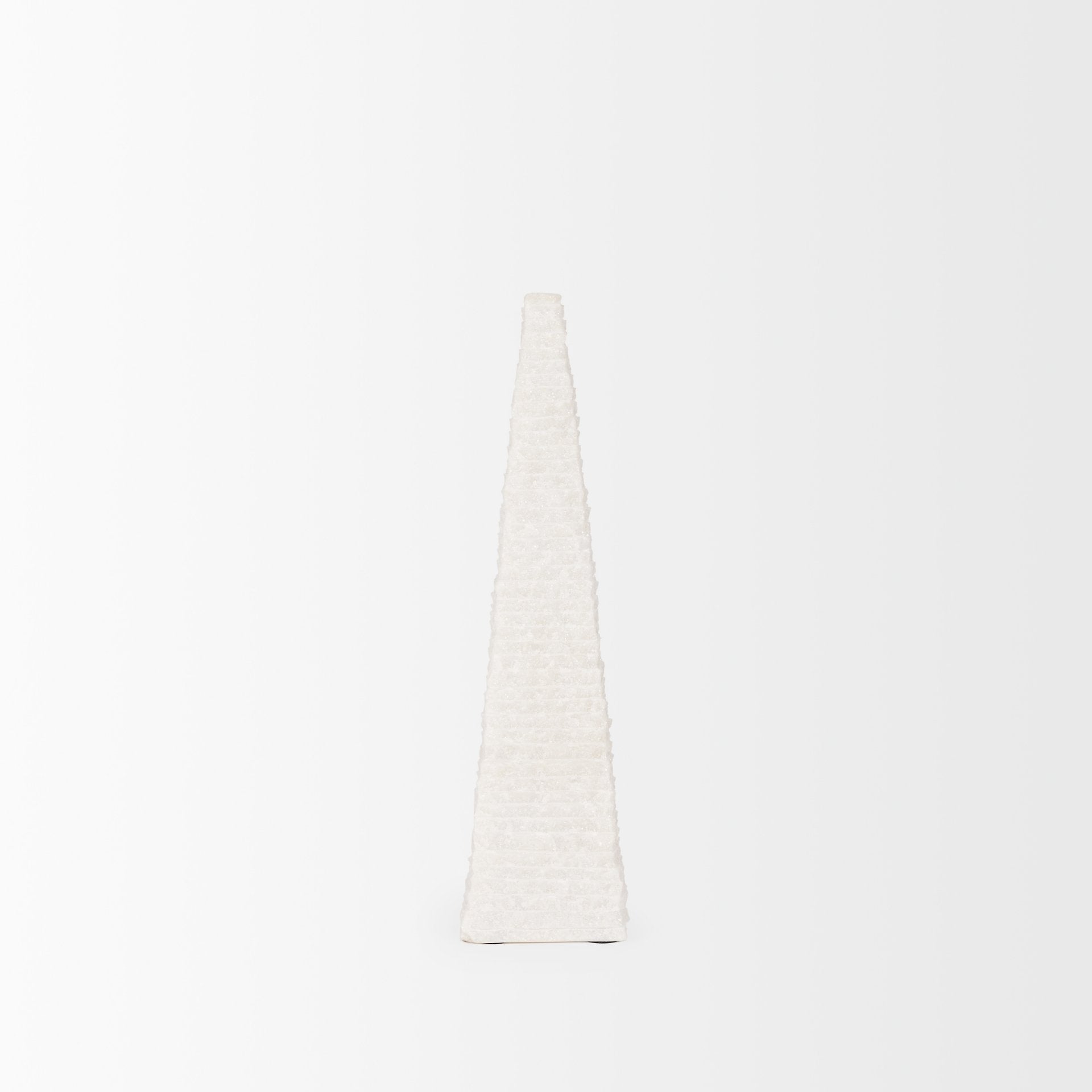 Pyramis White Rough Marble Obelisk 13"