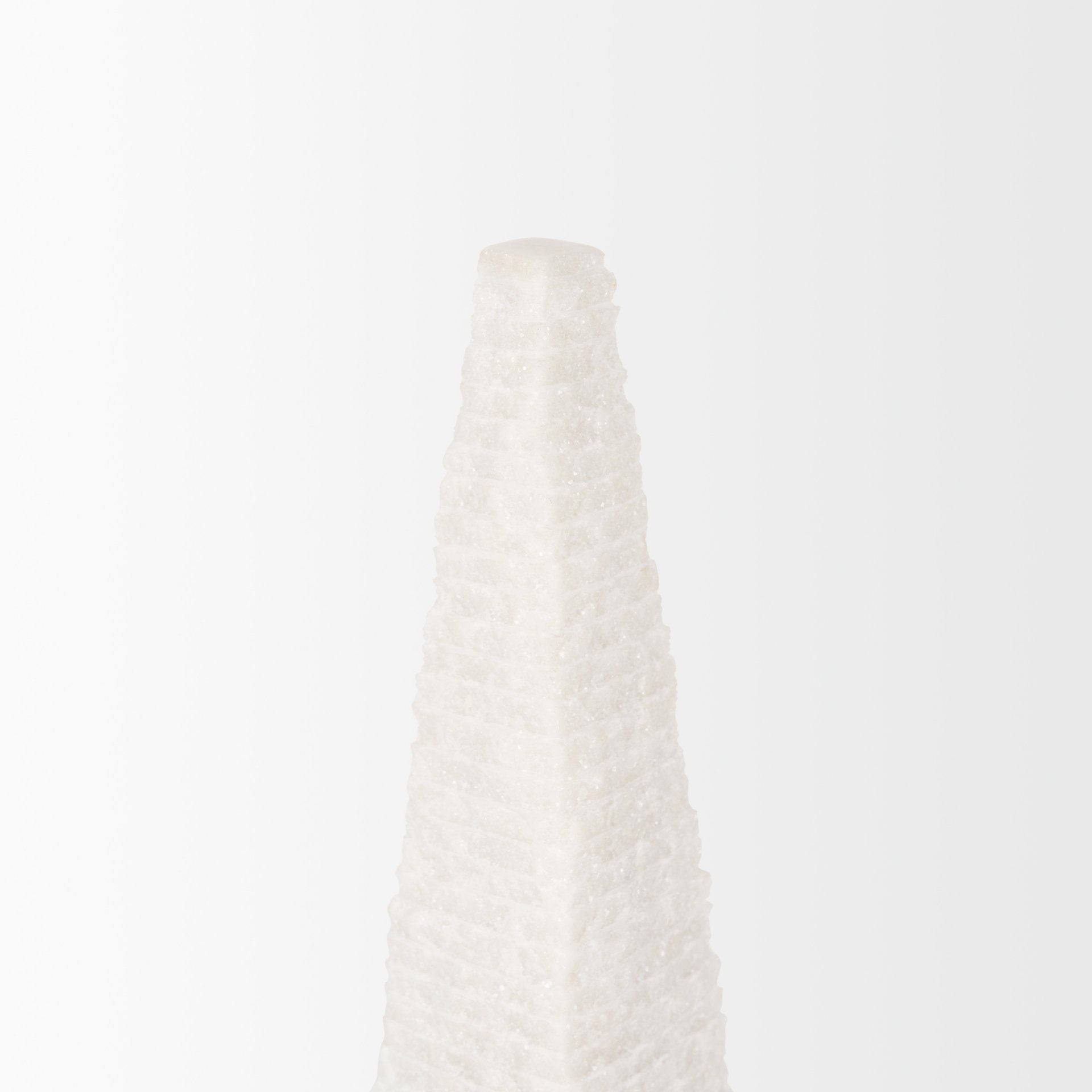 Pyramis White Rough Marble Obelisk 13"
