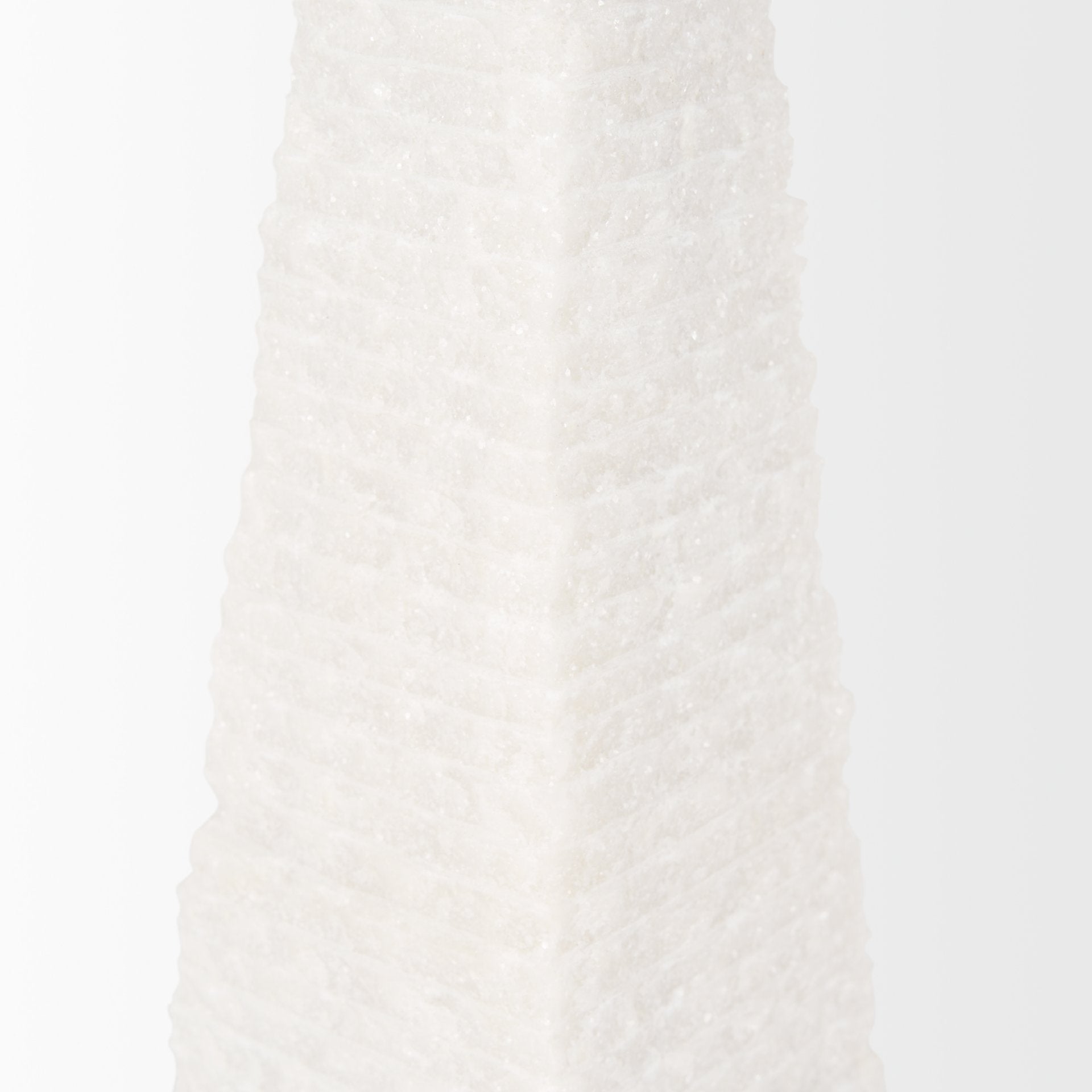 Pyramis White Rough Marble Obelisk 13"