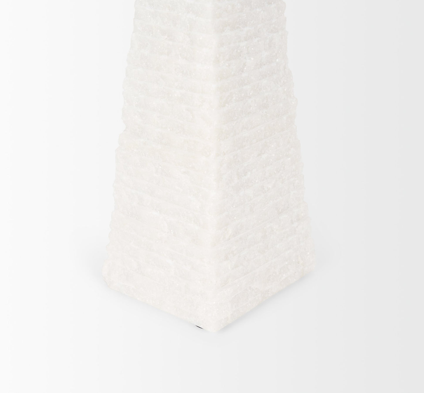 Pyramis White Rough Marble Obelisk 13"