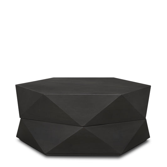 Arreto Hexagonal Hinged Solid Wood Top and Base Coffee Table
