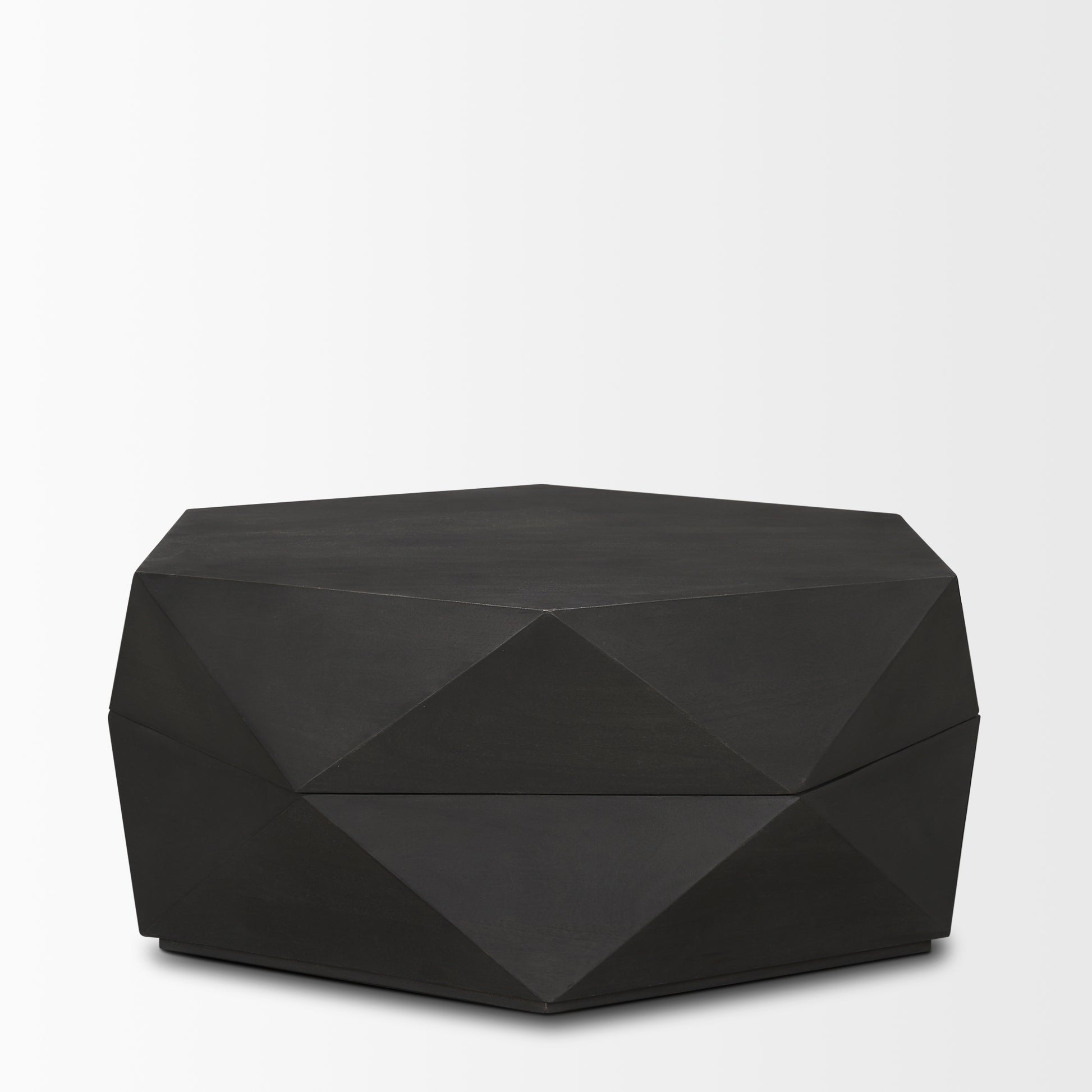 Arreto 36" Hexagonal Hinged Solid Wood Top and Base Coffee Table