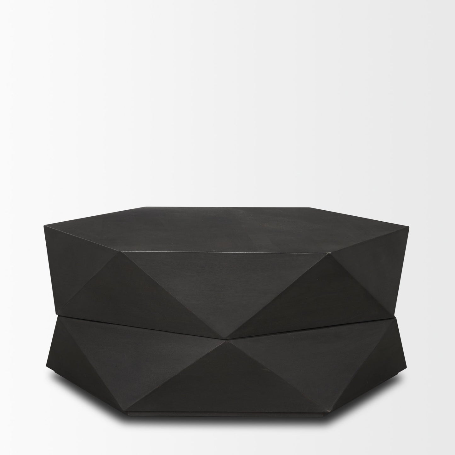 Arreto 36" Hexagonal Hinged Solid Wood Top and Base Coffee Table