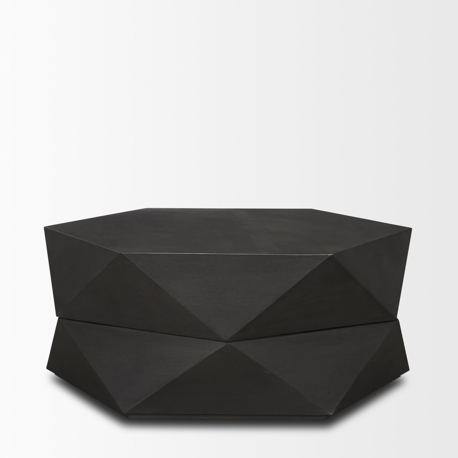 Arreto 36" Hexagonal Hinged Solid Wood Top and Base Coffee Table