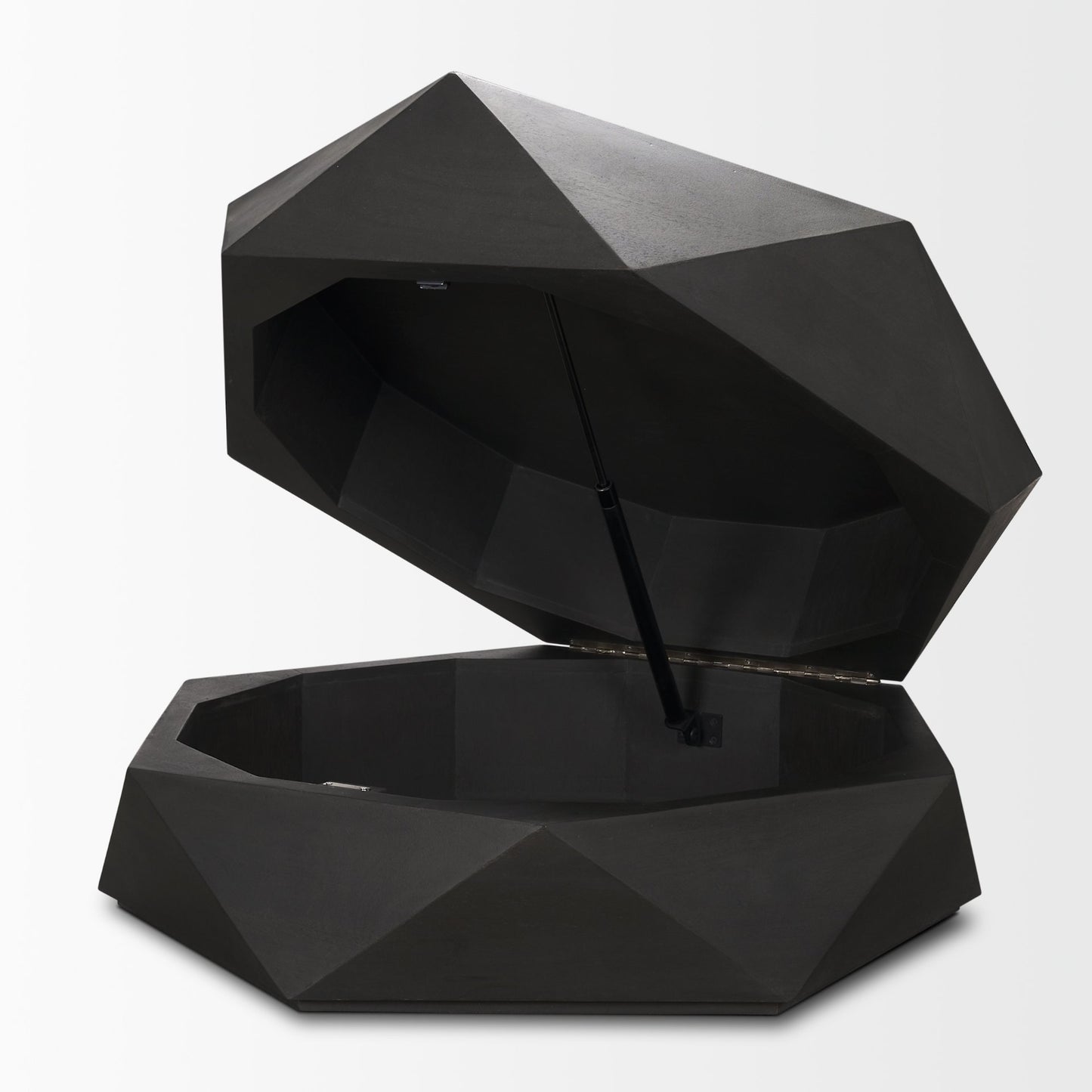 Arreto 36" Hexagonal Hinged Solid Wood Top and Base Coffee Table