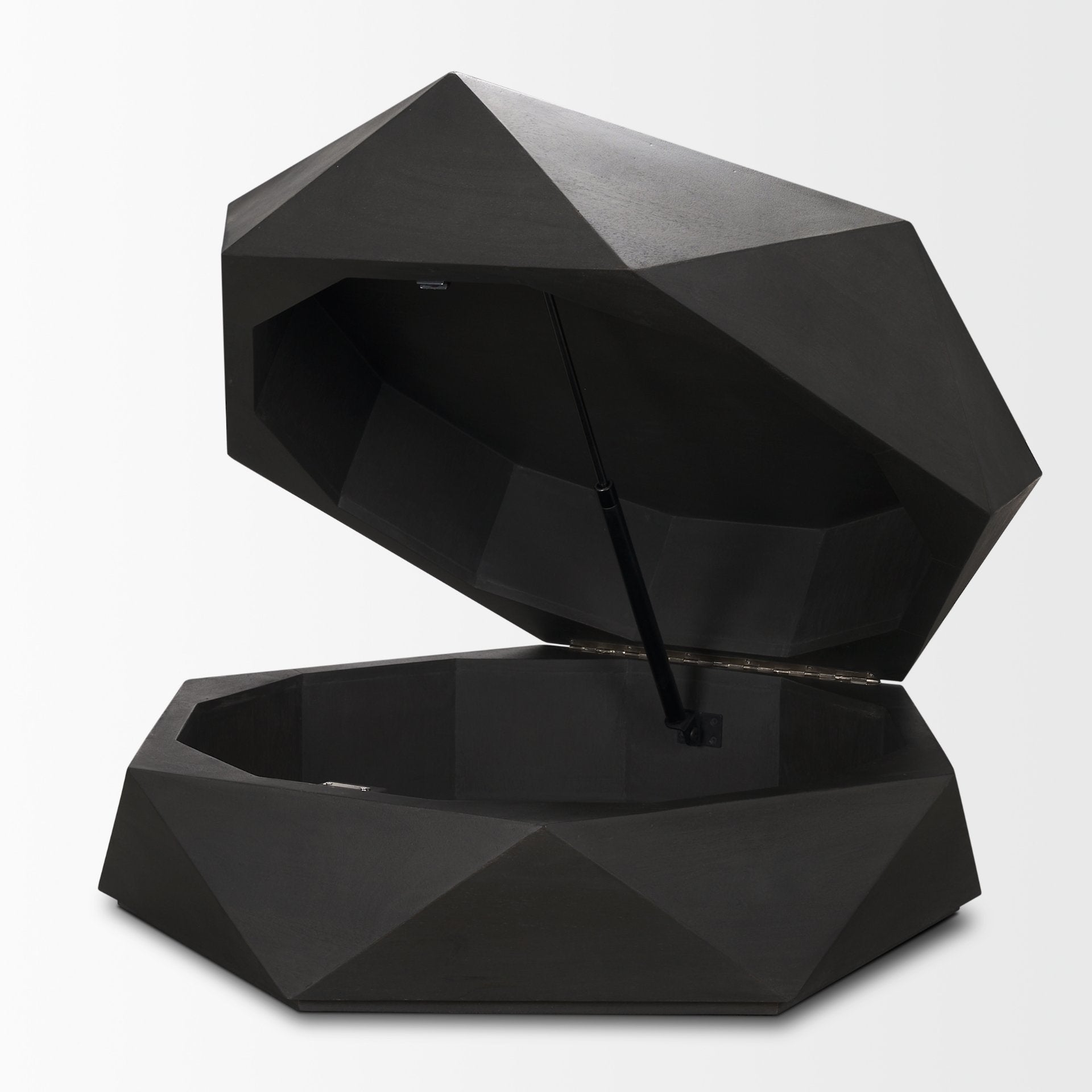 Arreto 36" Hexagonal Hinged Solid Wood Top and Base Coffee Table
