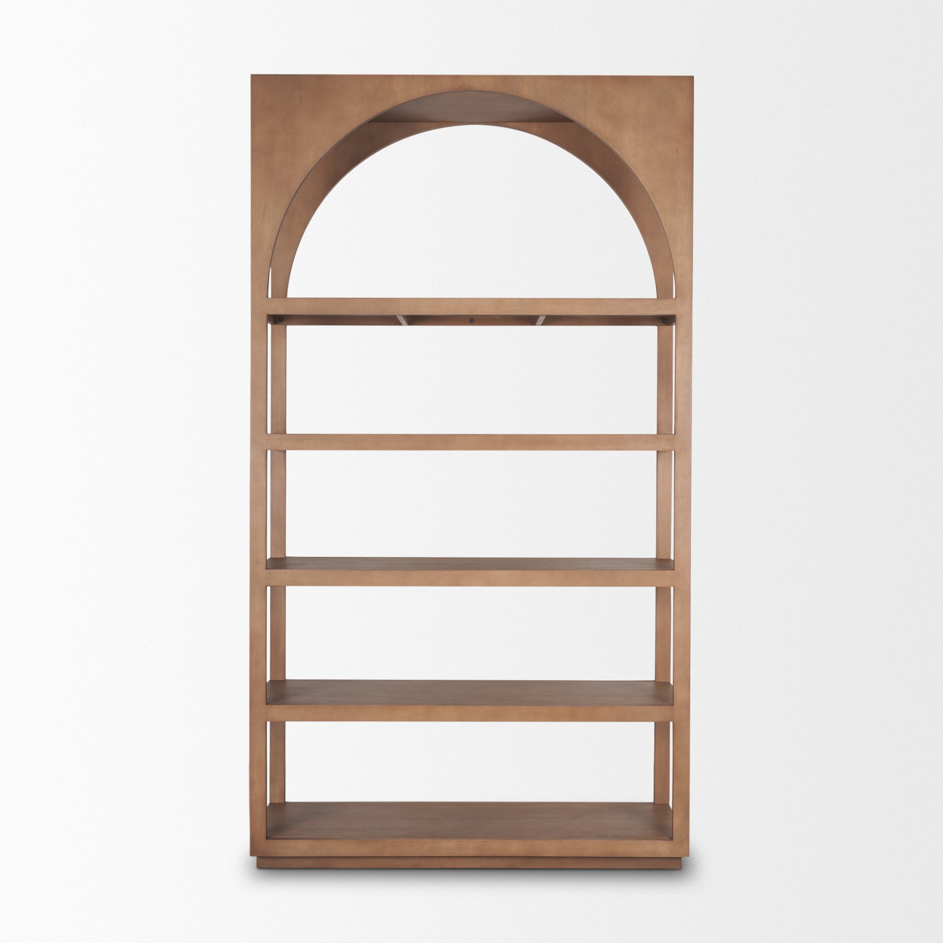 Bela Arched Shelving Unit Medium Brown Wood