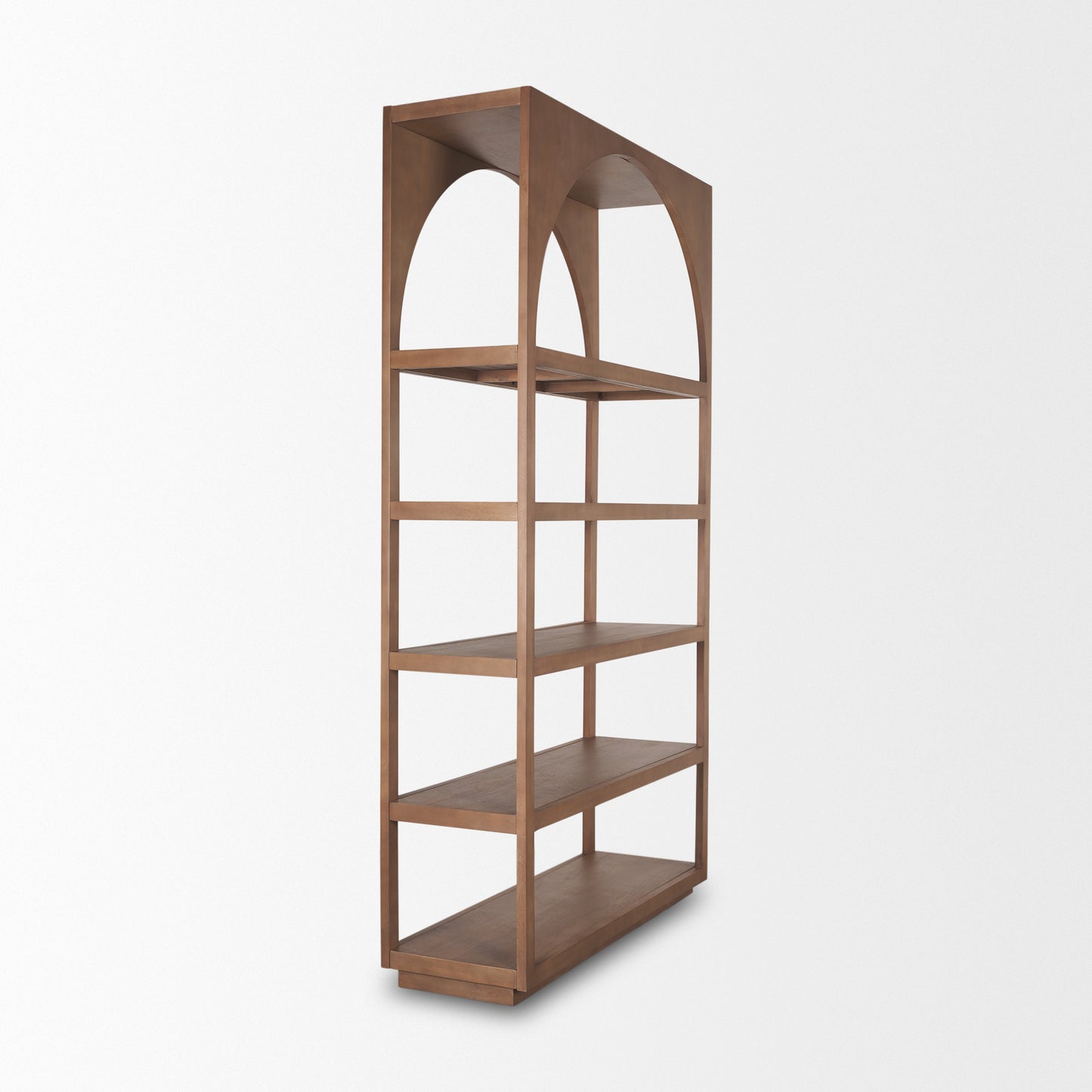 Bela Arched Shelving Unit Medium Brown Wood