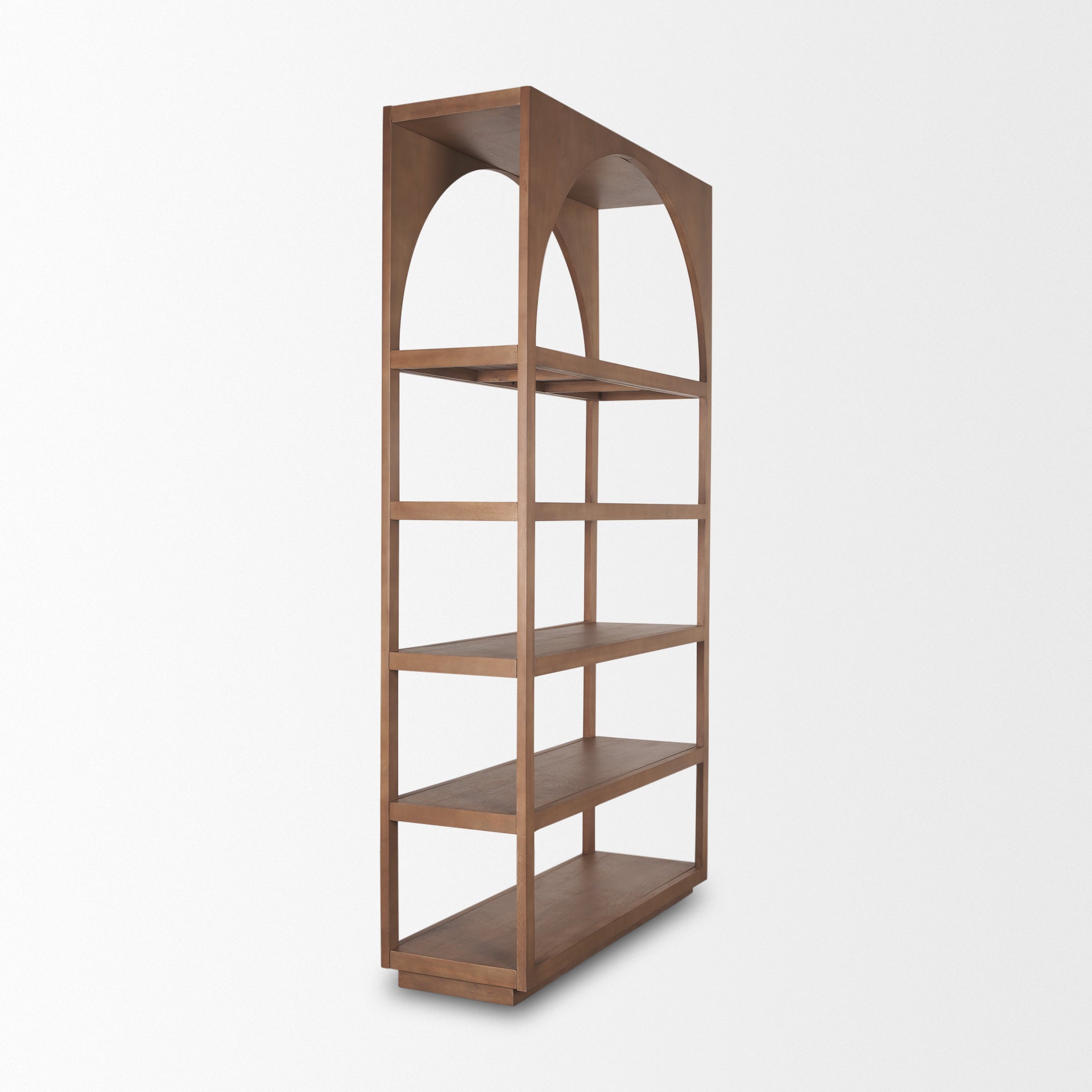 Bela Arched Shelving Unit Medium Brown Wood