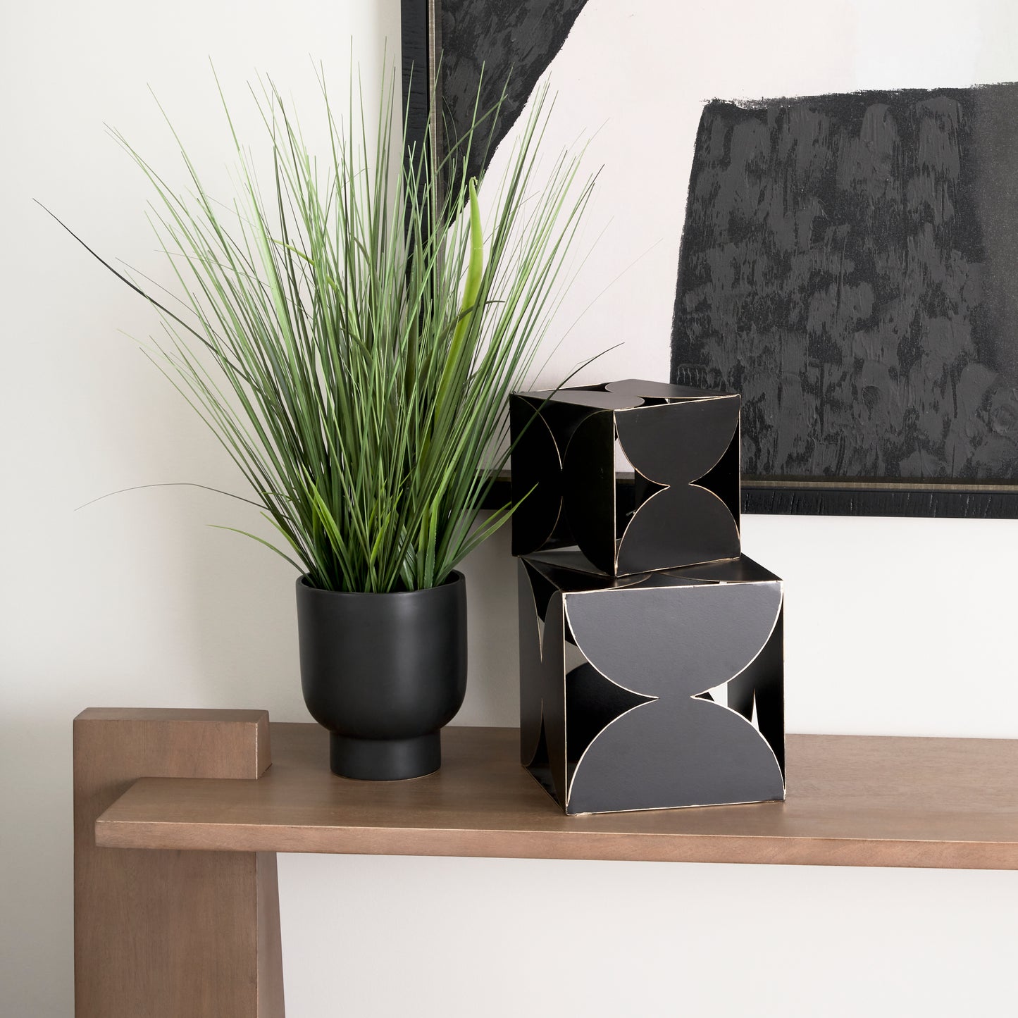 Darren (Large) 8L x 8W Black Metal Decorative Cube