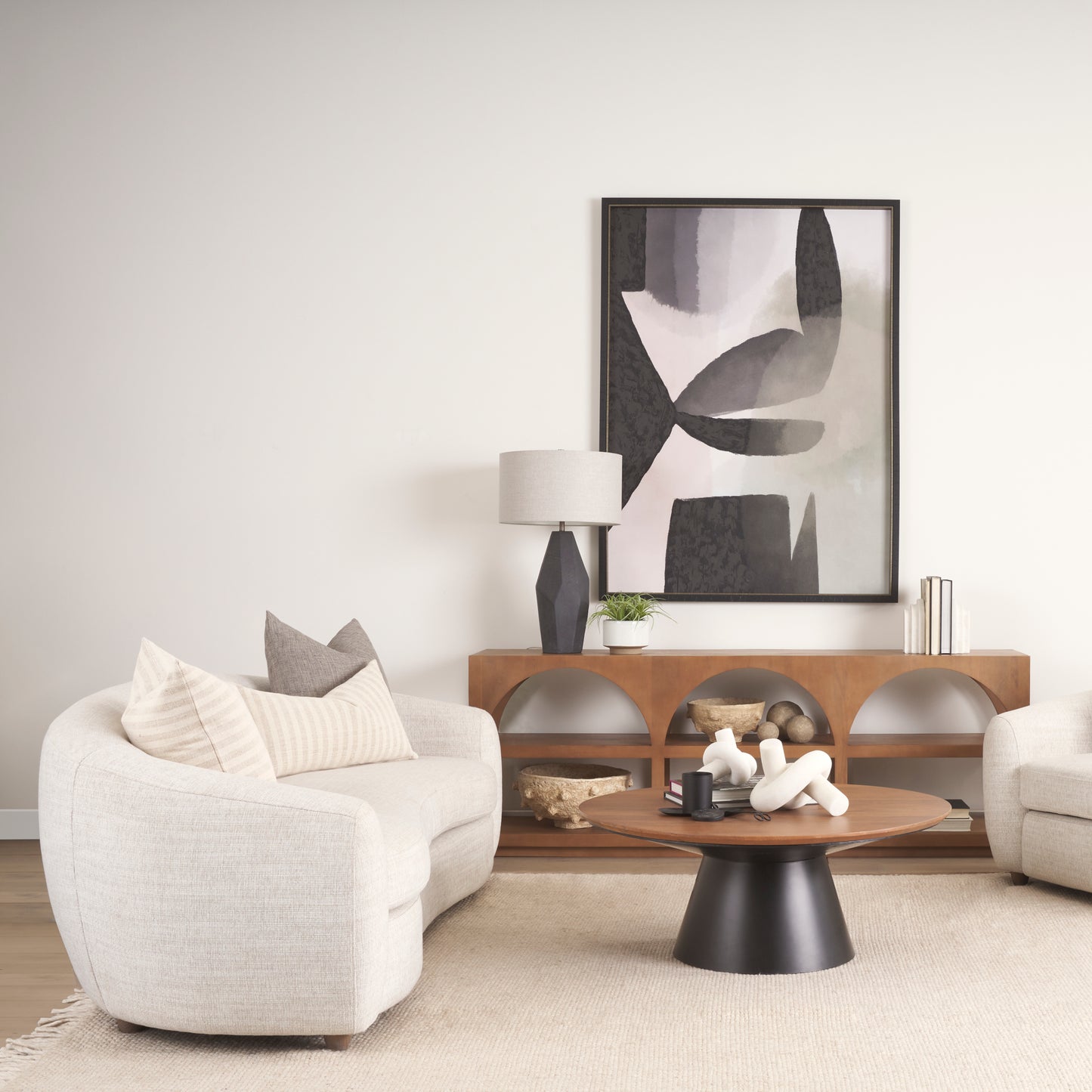 Piven Black w/ Gray Wash Textured Ceramic Table Lamp