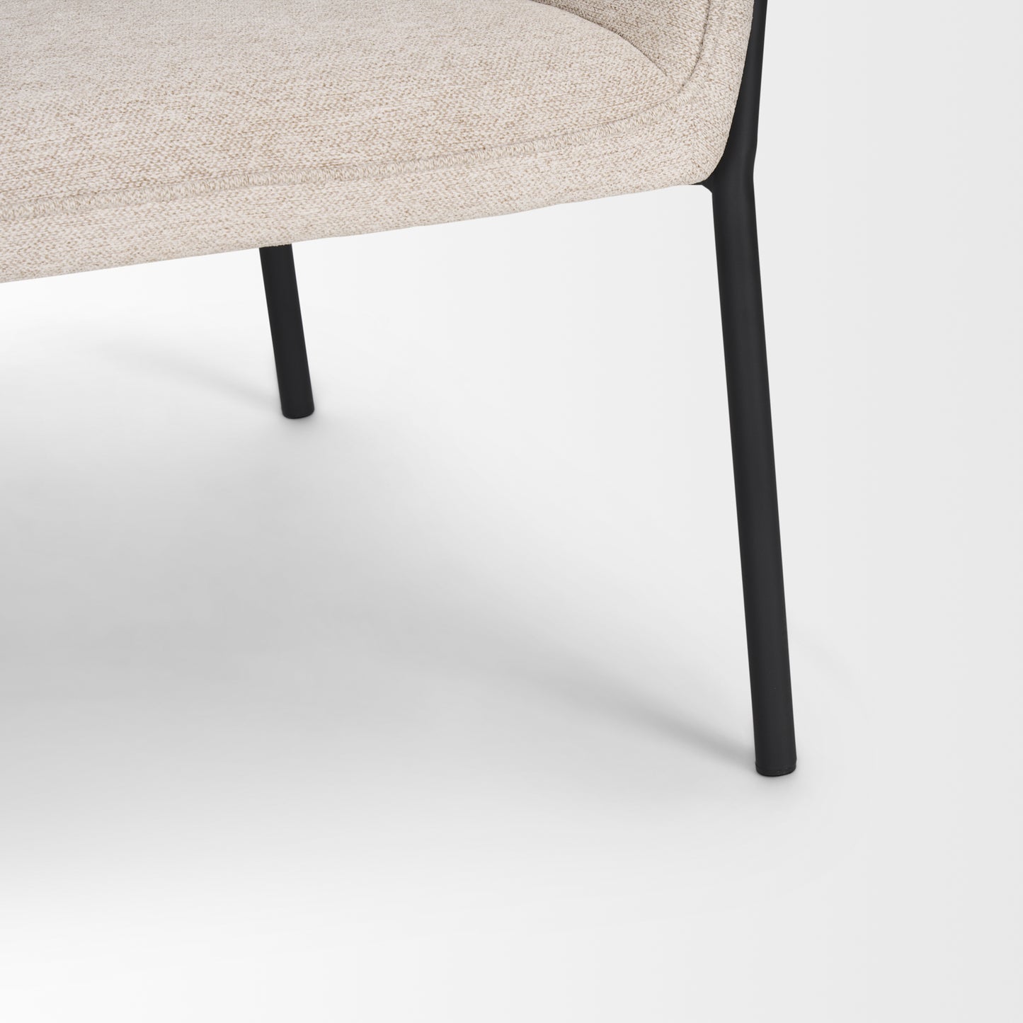 Brently Accent Chair w/ Oatmeal Fabric & Matte Black Metal Legs