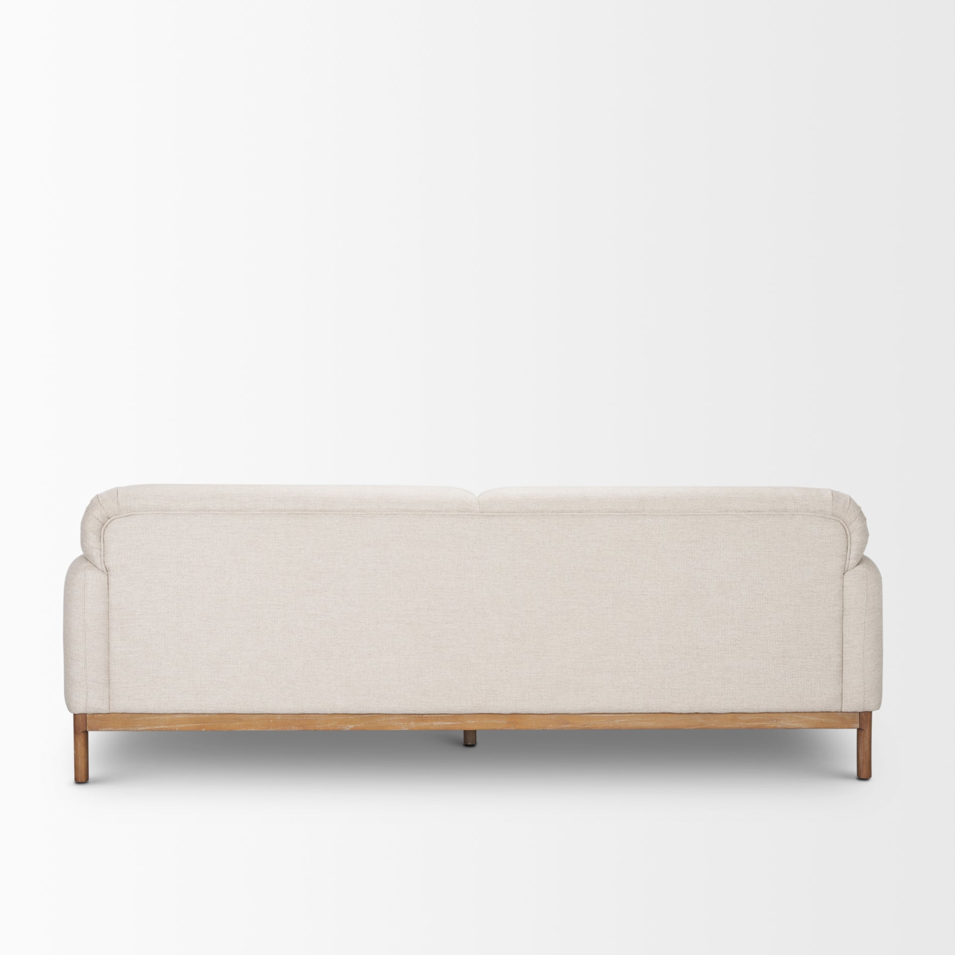 Hale Sofa W/ Medium Brown Wood and Oatmeal Fabric