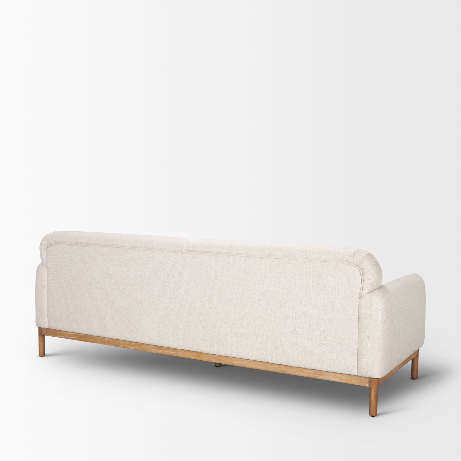 Hale Sofa W/ Medium Brown Wood and Oatmeal Fabric