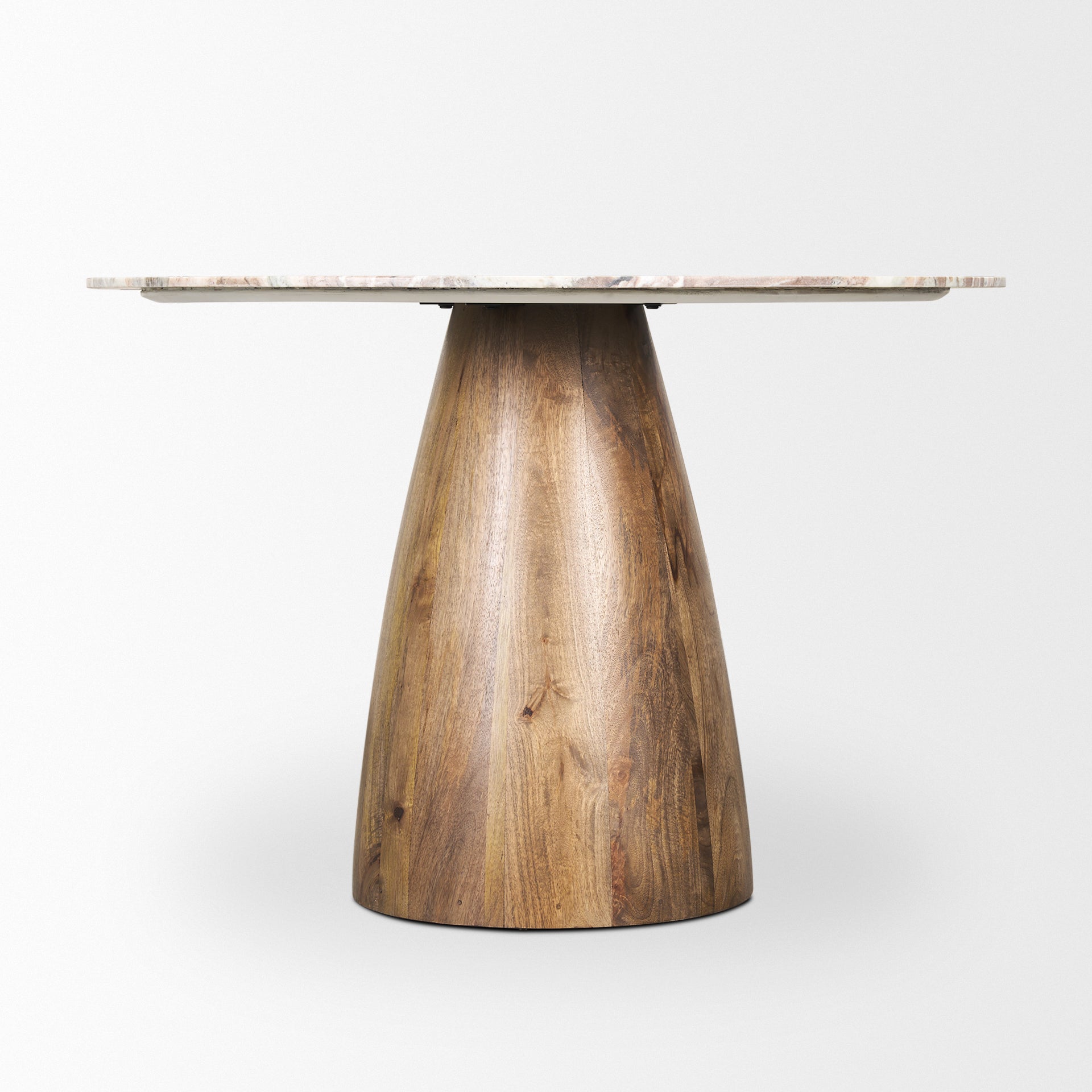 Allyson Dining Table Pink Marble | Medium Brown Wood - dining-table