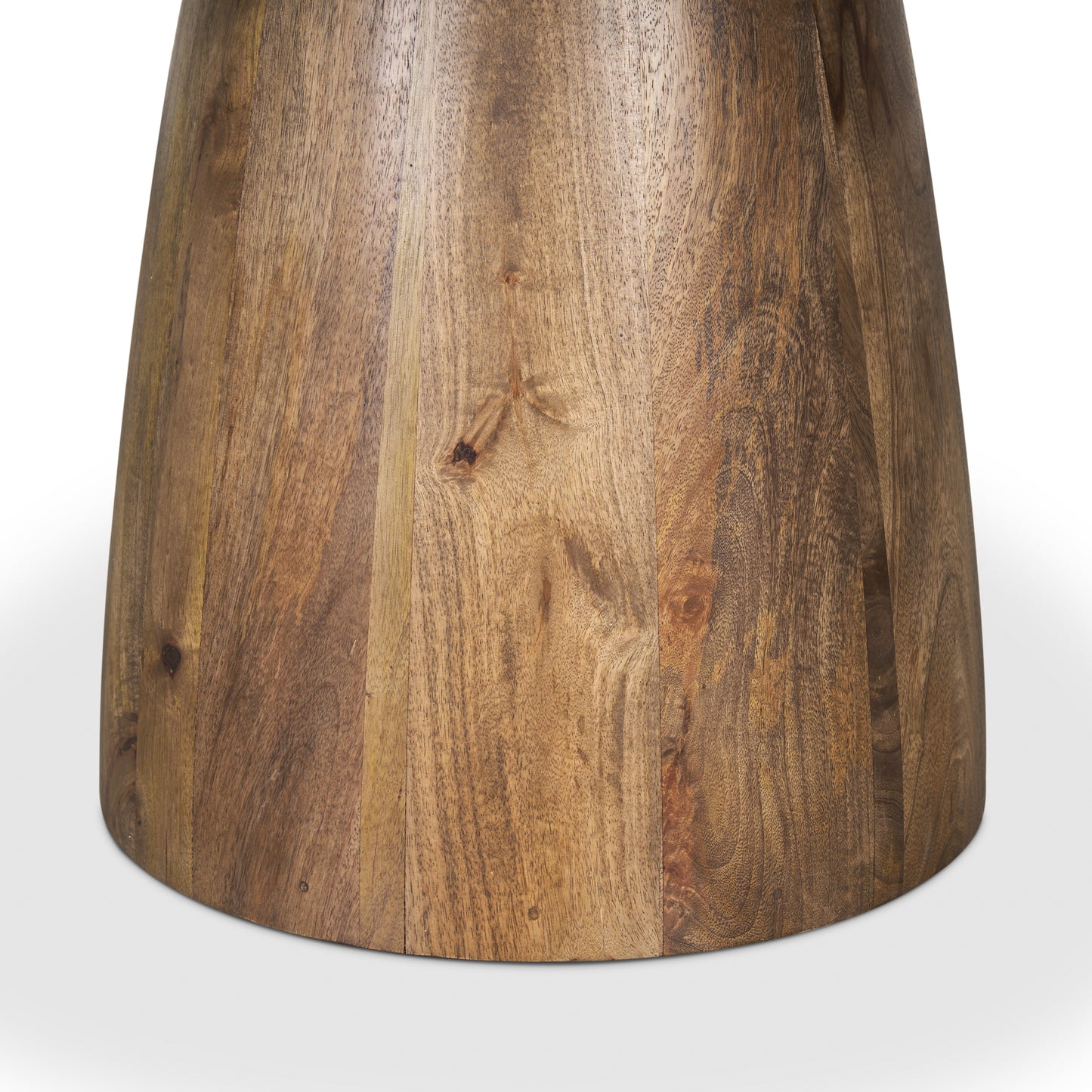 Allyson 42" Round Brown Wood Pedestal w/Savar Pink Marble Top Dining Table