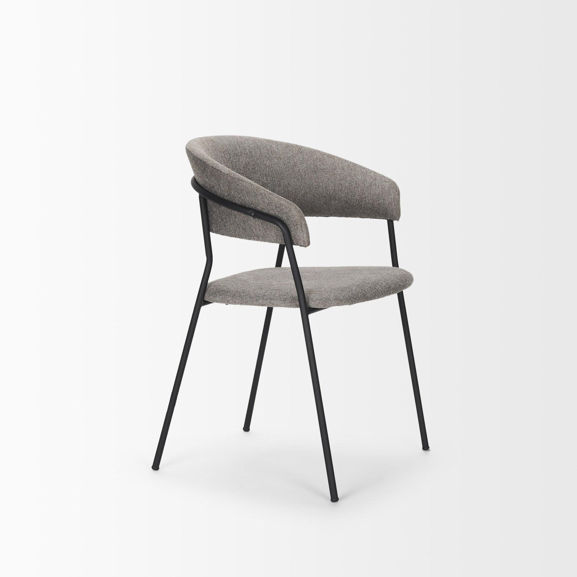 Carolyn Dining Chair Gray Fabric | Black Metal - dining-chairs