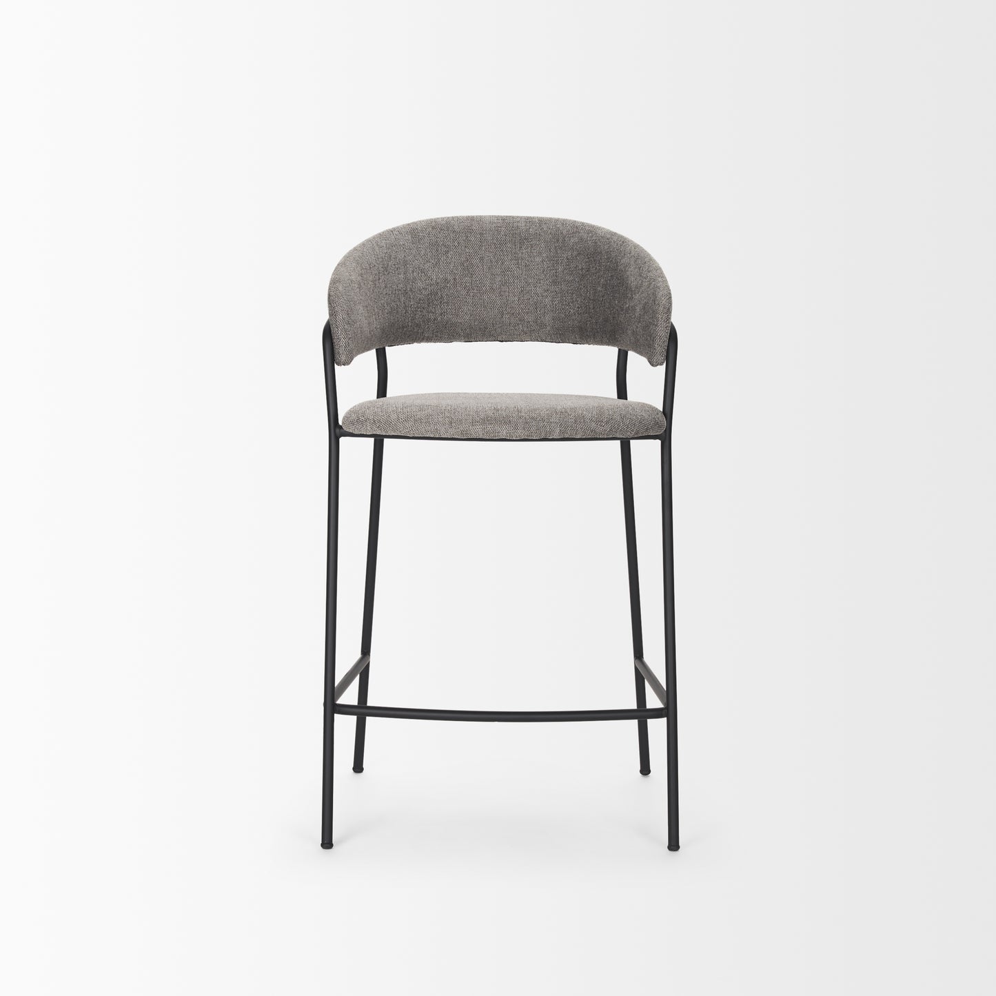 Carolyn Counter Stool w/ Gray Fabric & Matte Black Metal