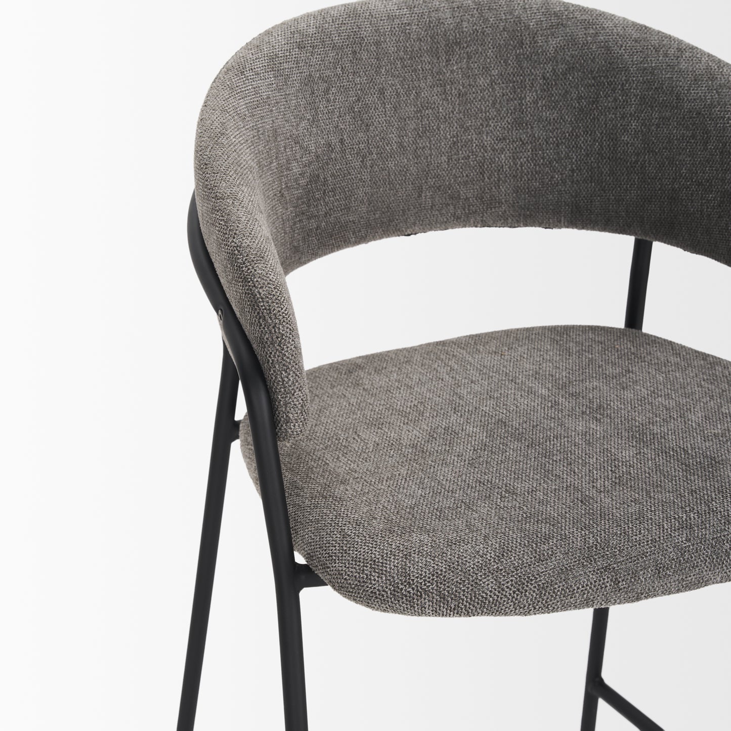 Carolyn Counter Stool w/ Gray Fabric & Matte Black Metal