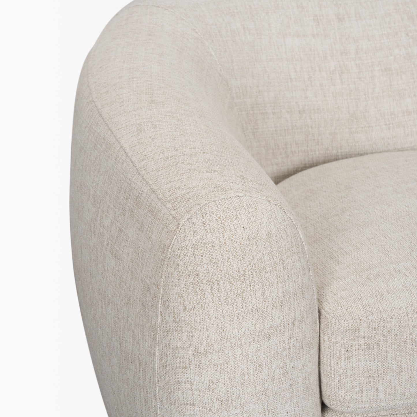 Valentina Accent Chair Cream Fabric | Brown Wood - accent-chairs