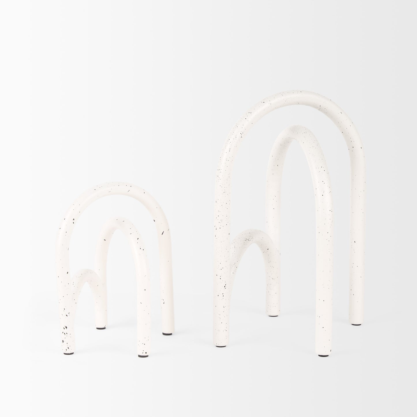 Springe White & Gray Speckled Arch Decorative Object (Set of 2)