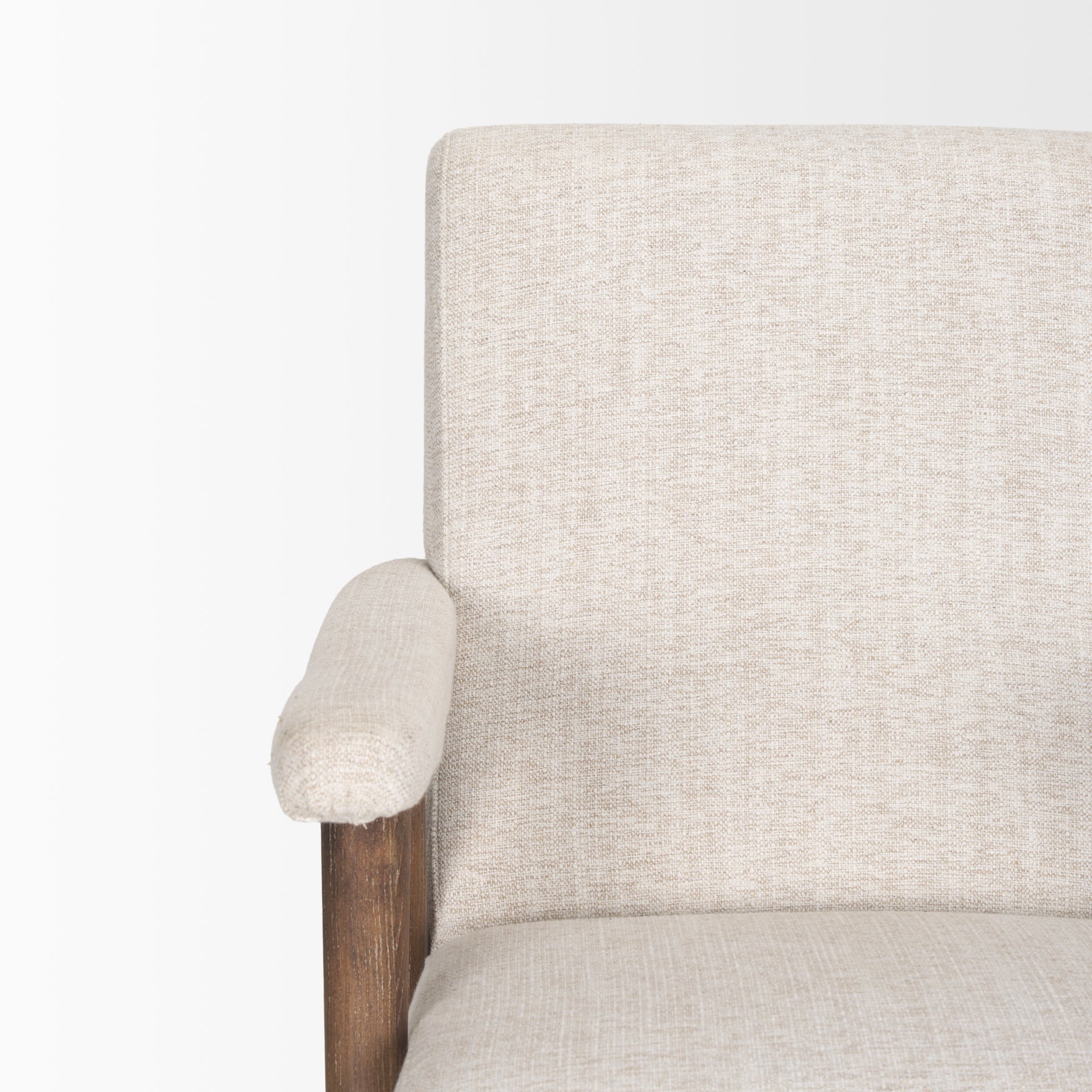 Nico Oatmeal Upholstered w/ Brown Wood Accent Chair