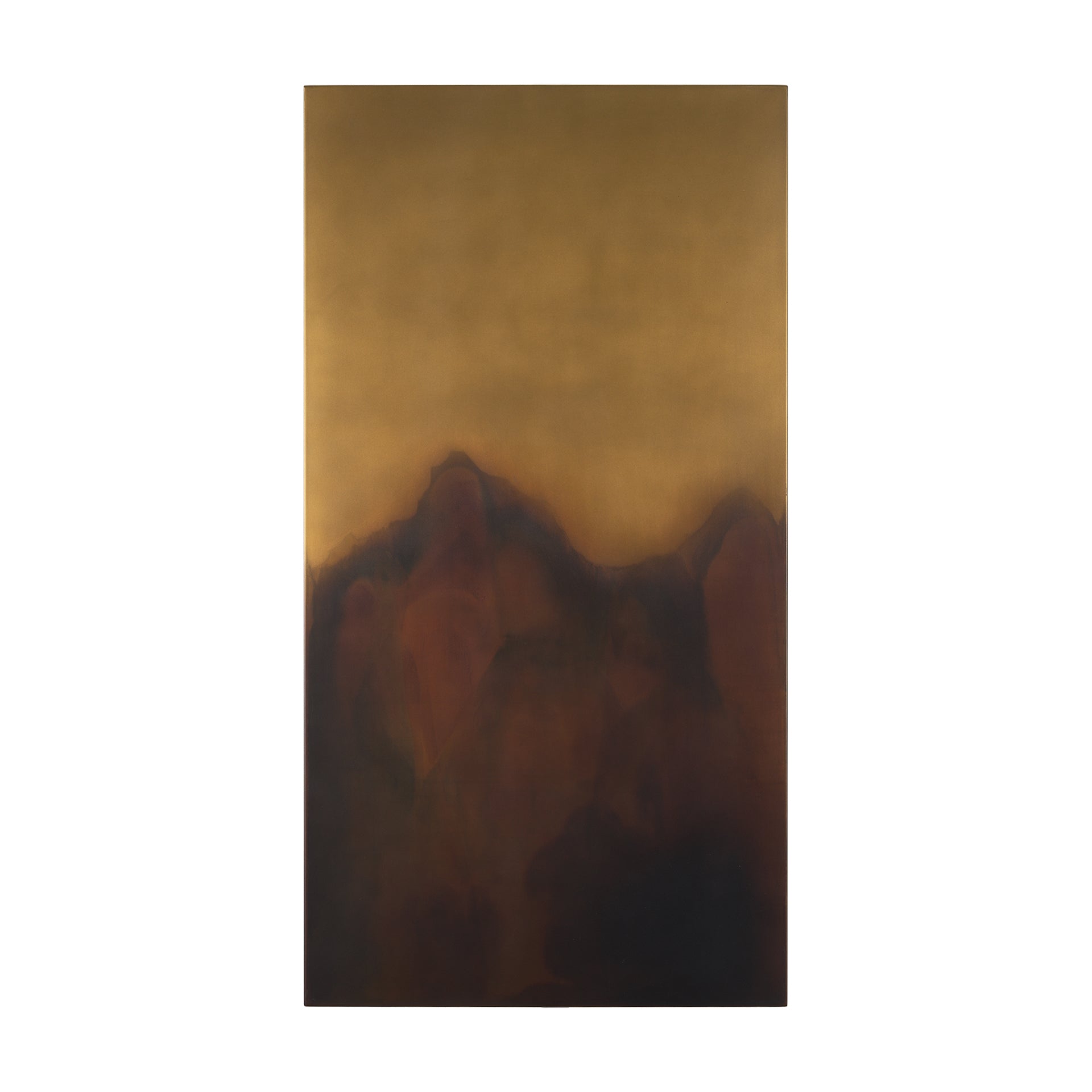 Rios Gold and Red Painted w/ Acid Wash Metal Wall Art