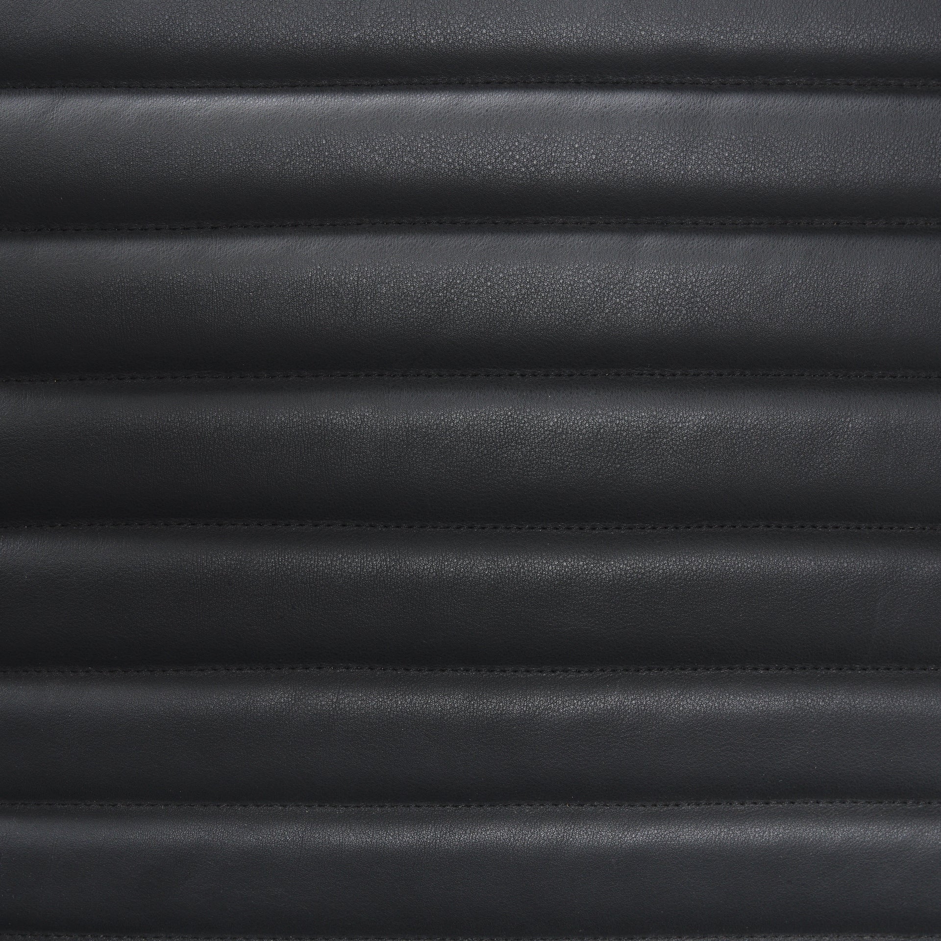 Grosjean Black Leather w/ Black Metal Frame Accent Chair