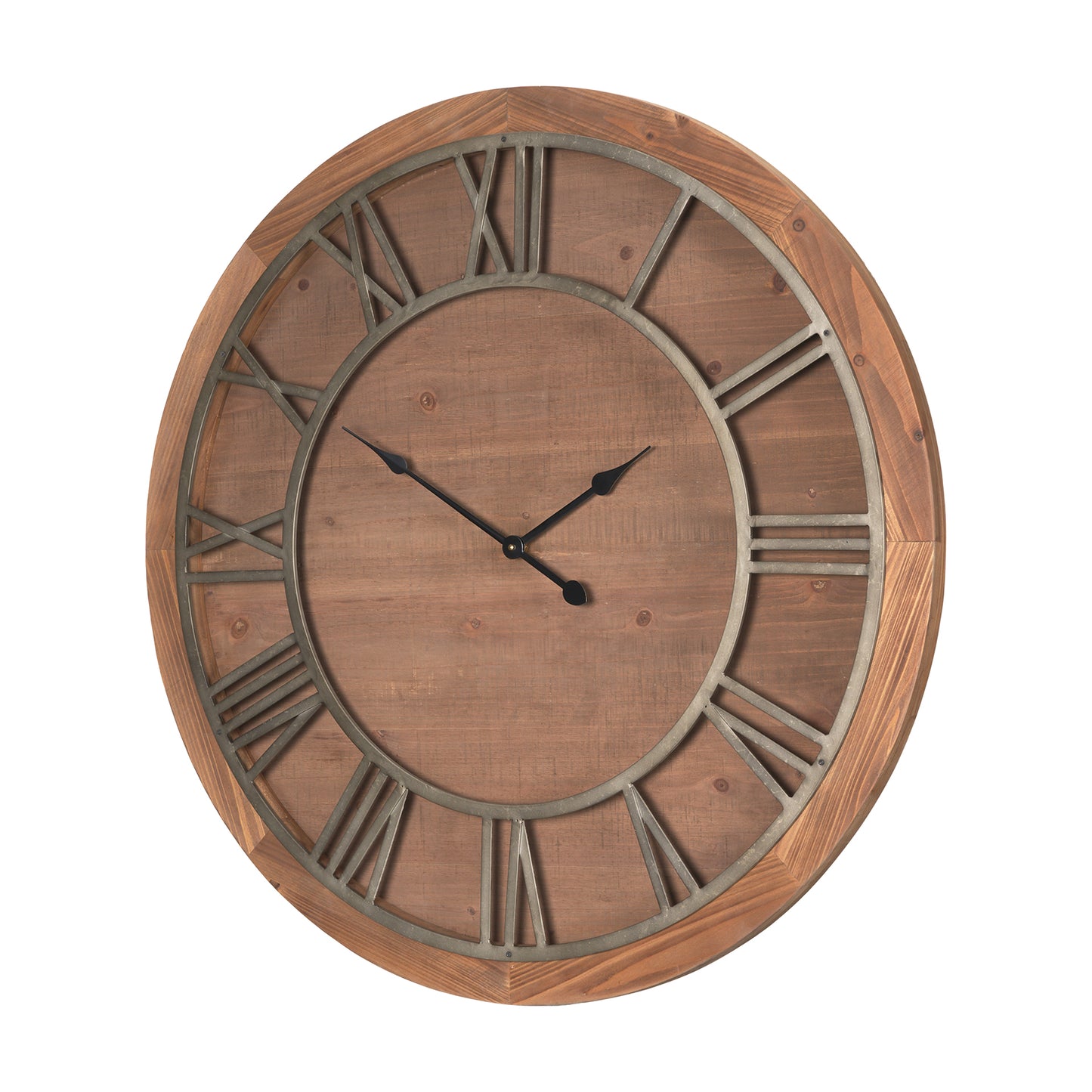 Raul Wall Clock Silver Metal | Wood - wall-clocks