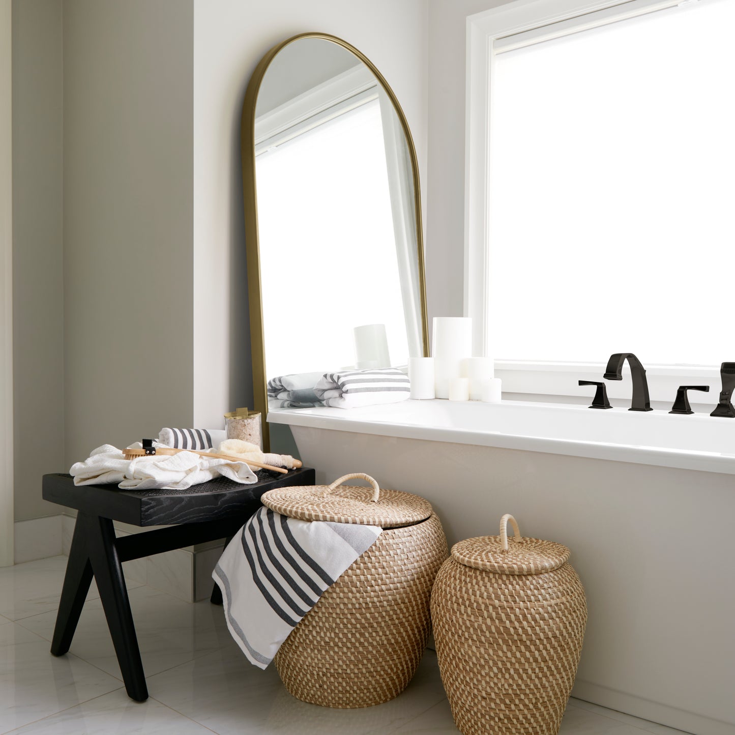 Sadie Floor Mirror Gold Metal | 76H - floor-mirrors