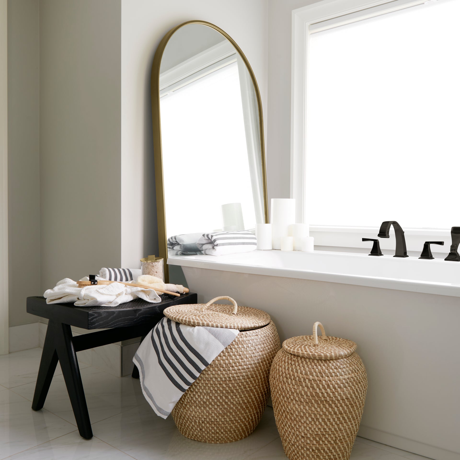 Sadie Floor Mirror Gold Metal | 76H - floor-mirrors