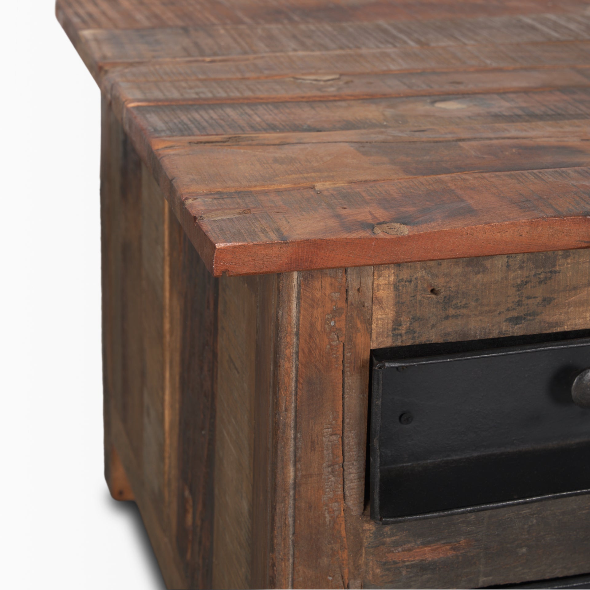 Wilton Coffee Table Black Metal | Brown Wood - coffee-tables