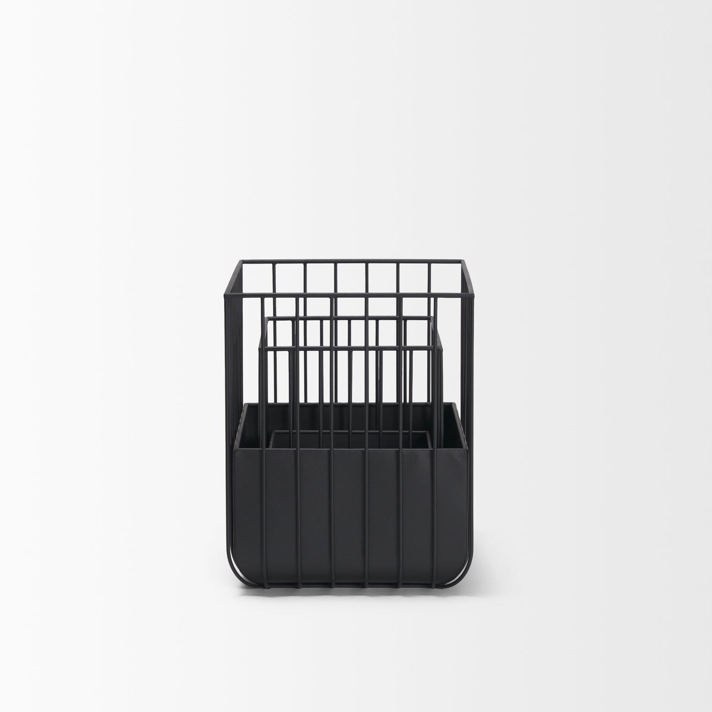 Verna Matte Black Wire Cage Metal Planters (Set of 2)