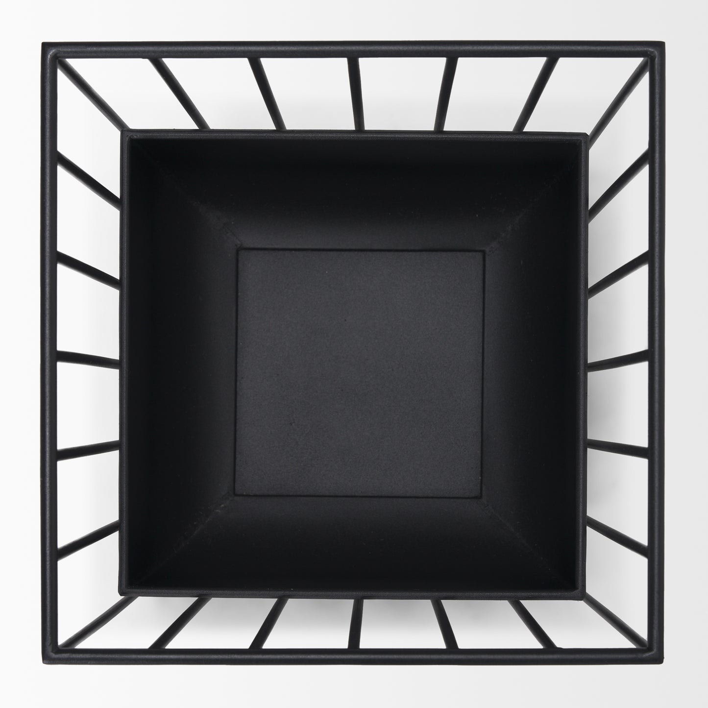 Verna Matte Black Wire Cage Metal Planters (Set of 2)