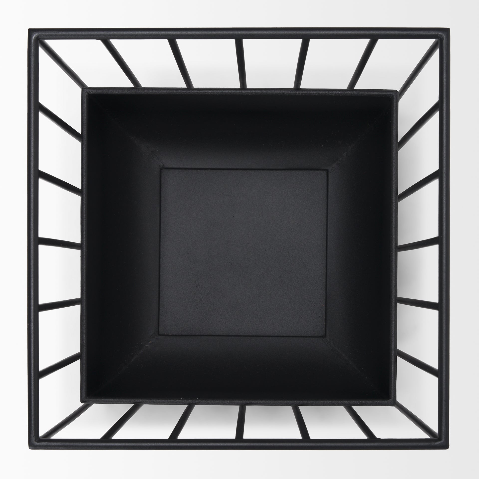 Verna Matte Black Wire Cage Metal Planters (Set of 2)