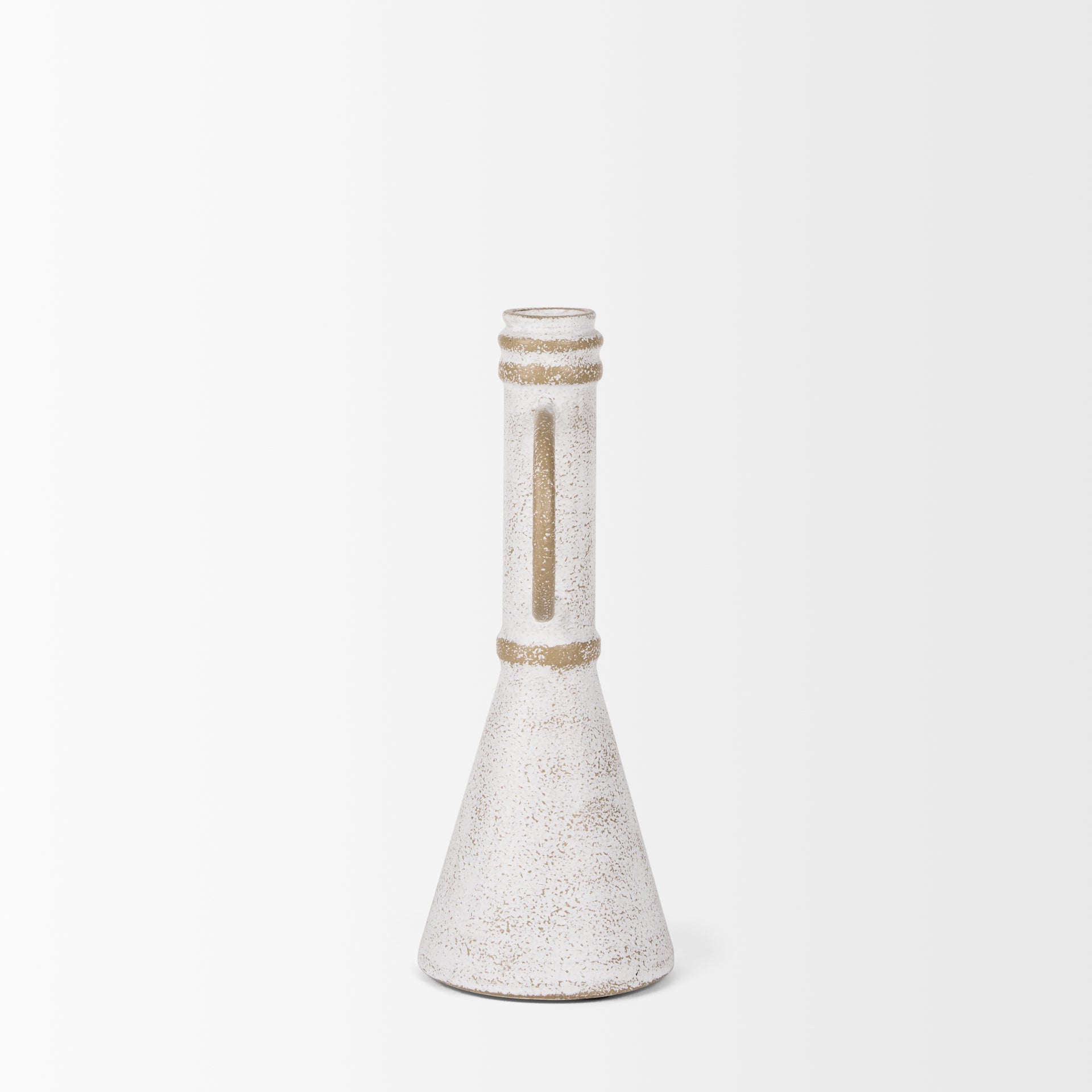 Ziva Small Distressed Wall White Metal Sculptural Object