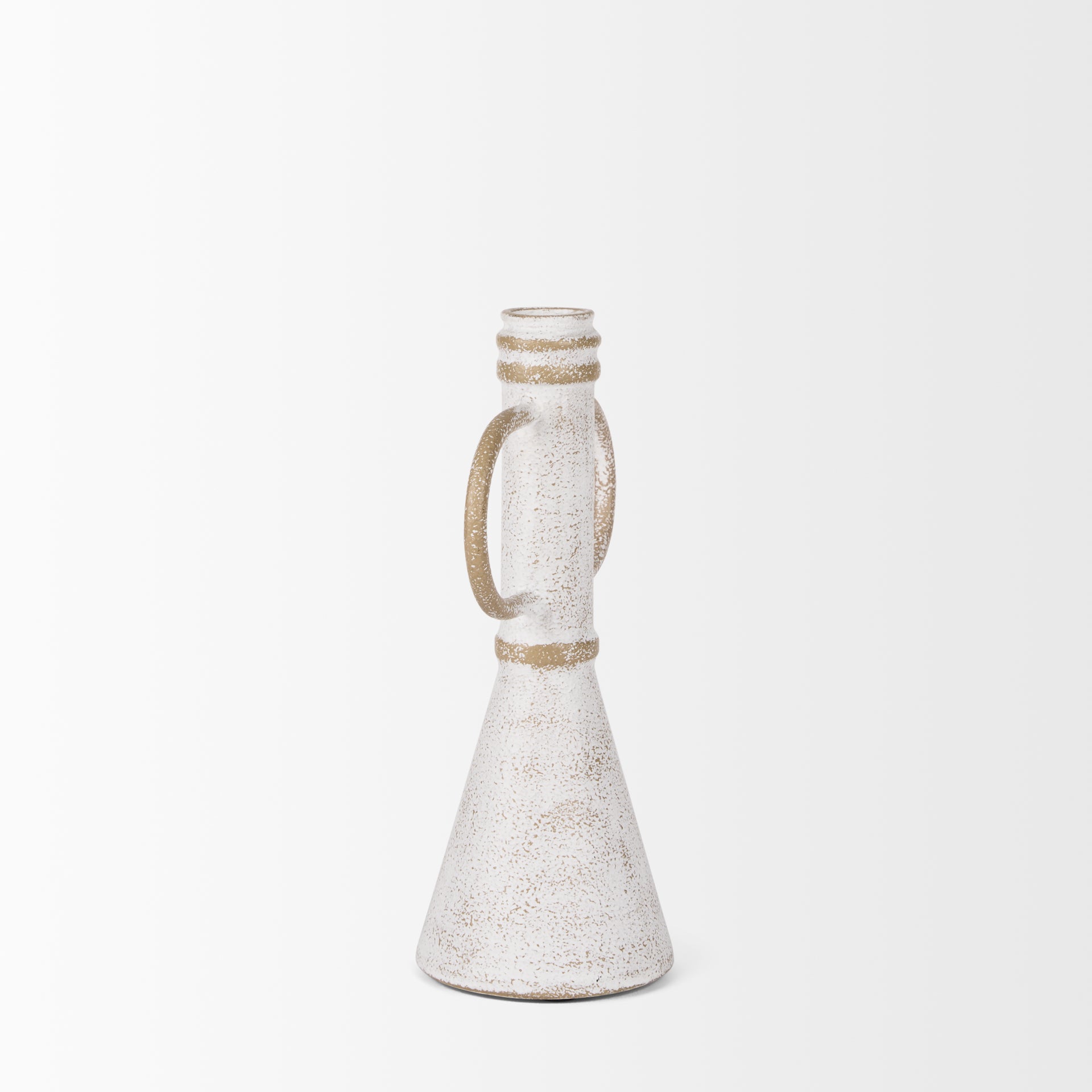 Ziva Small Distressed Wall White Metal Sculptural Object