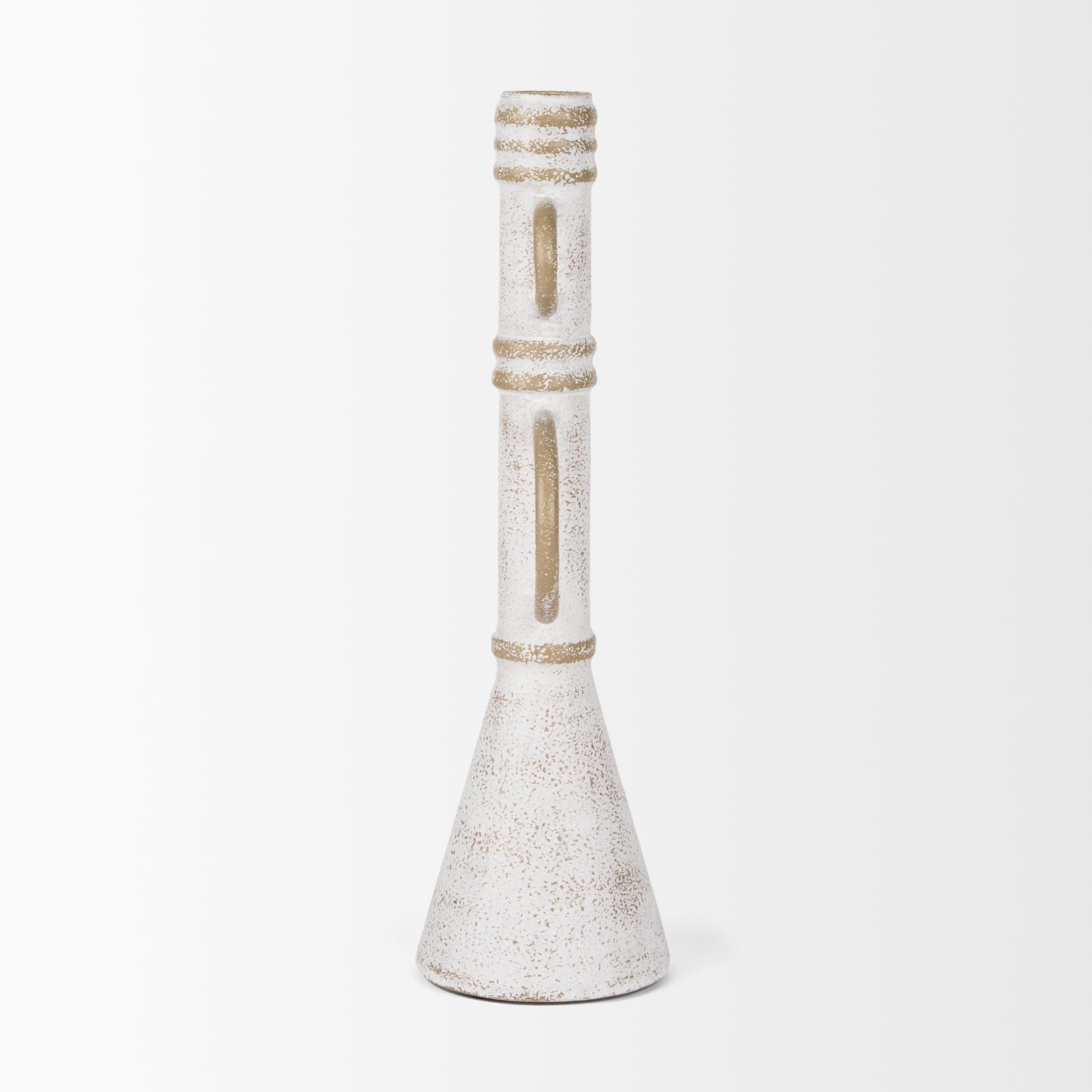 Ziva Large Distressed White Metal Sculptural Object