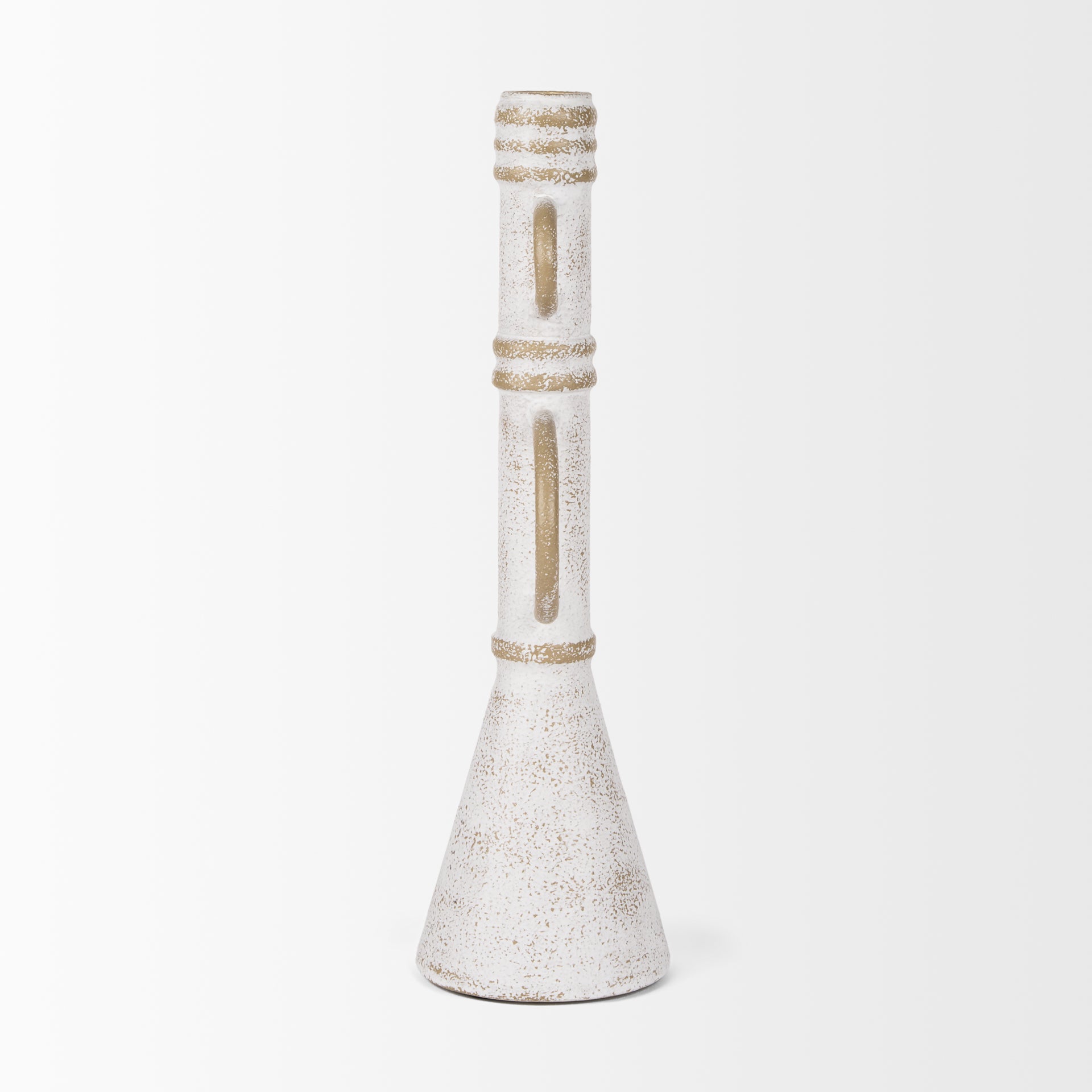 Ziva Large Distressed White Metal Sculptural Object