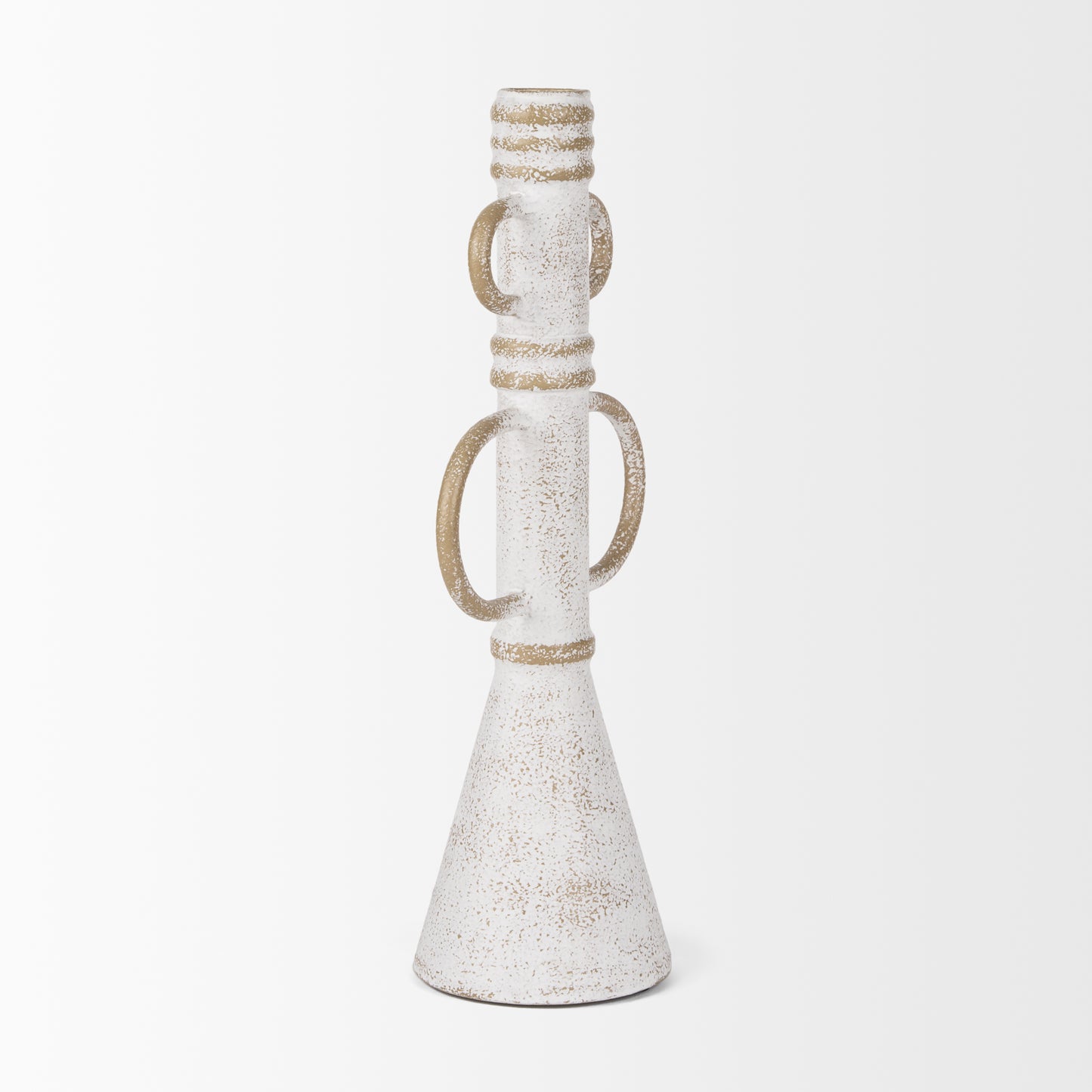 Ziva Large Distressed White Metal Sculptural Object