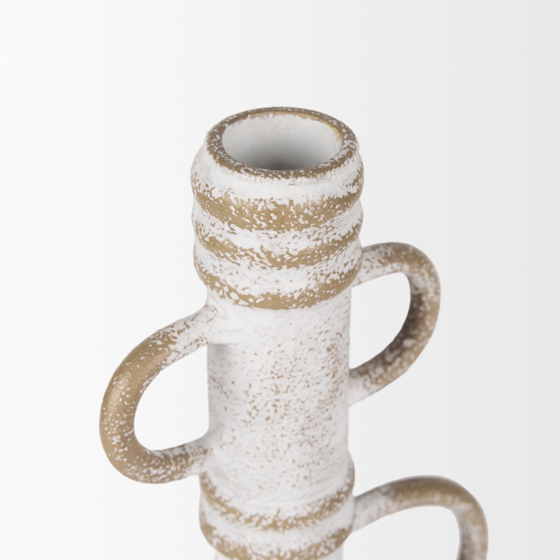 Ziva Large Distressed White Metal Sculptural Object