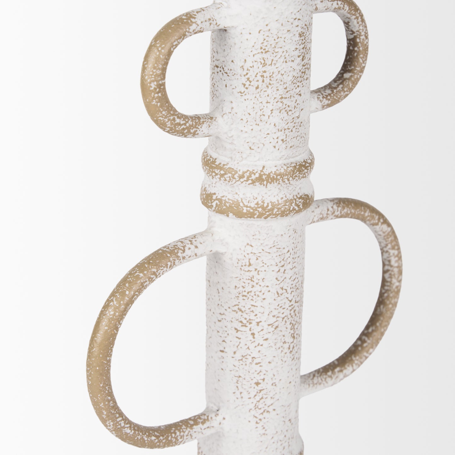 Ziva Large Distressed White Metal Sculptural Object