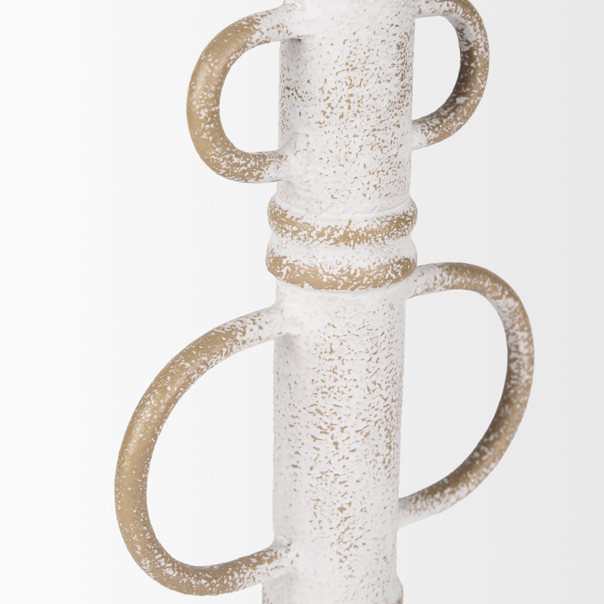 Ziva Large Distressed White Metal Sculptural Object