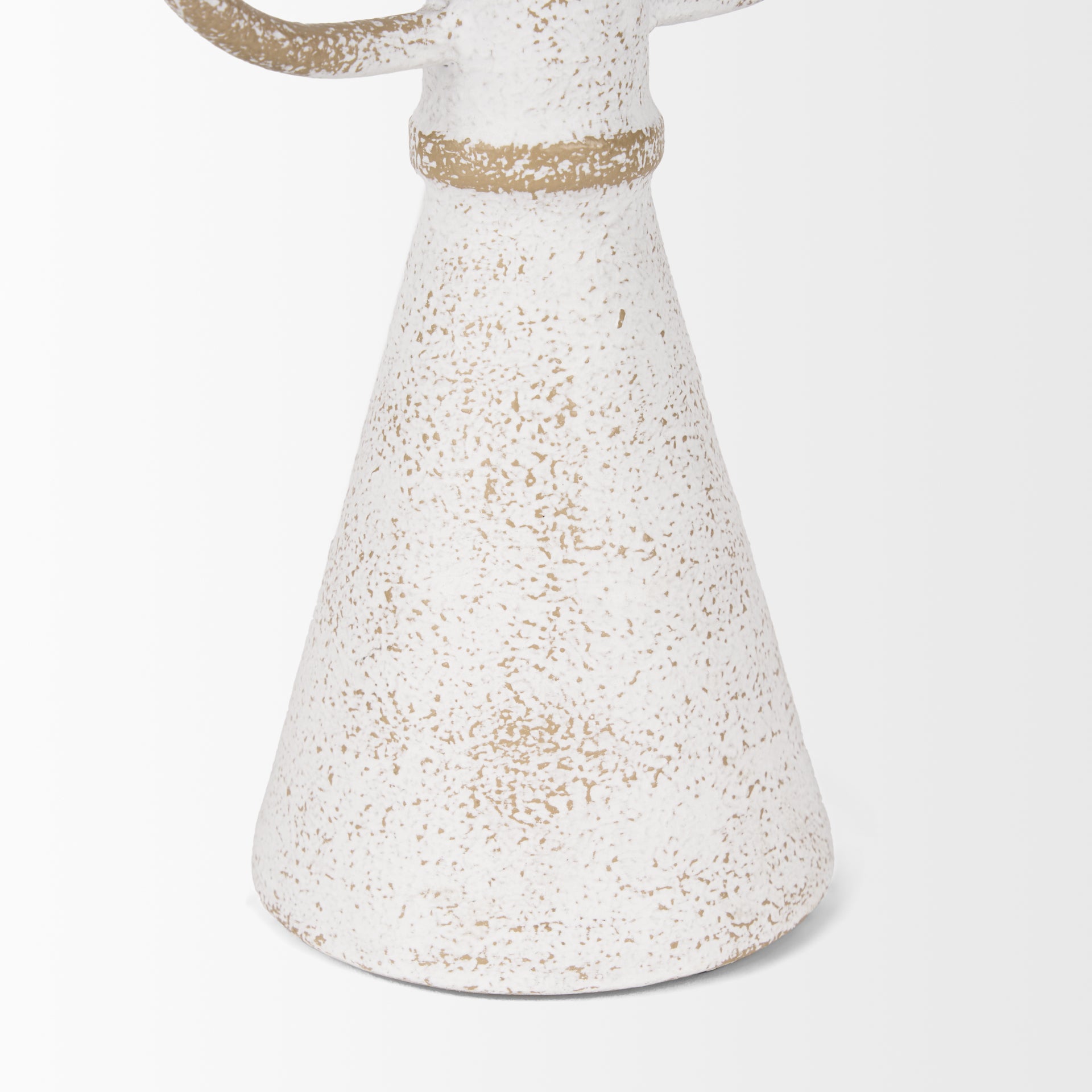 Ziva Large Distressed White Metal Sculptural Object