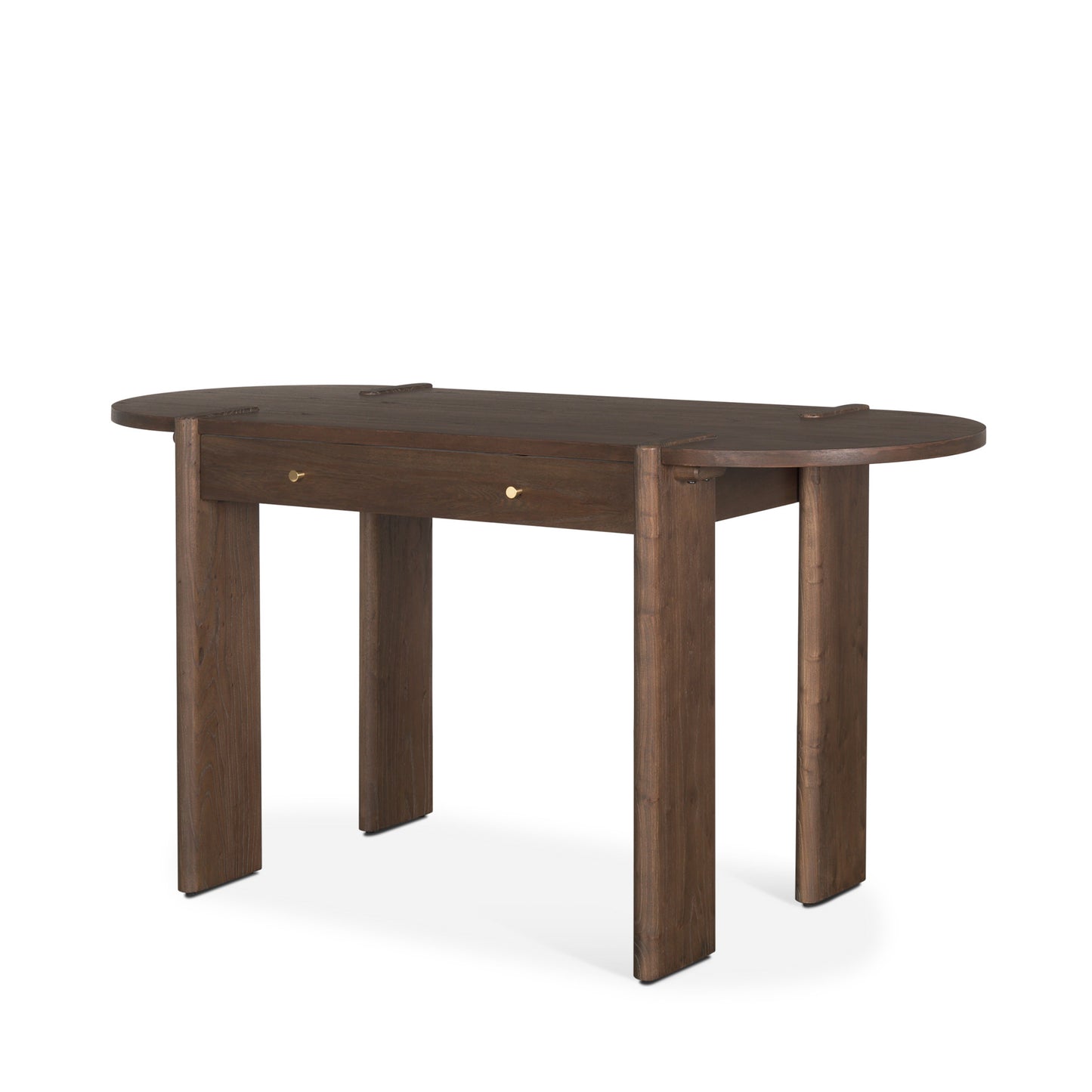 Sohan Dark Brown Elm Wood Oblong Desk