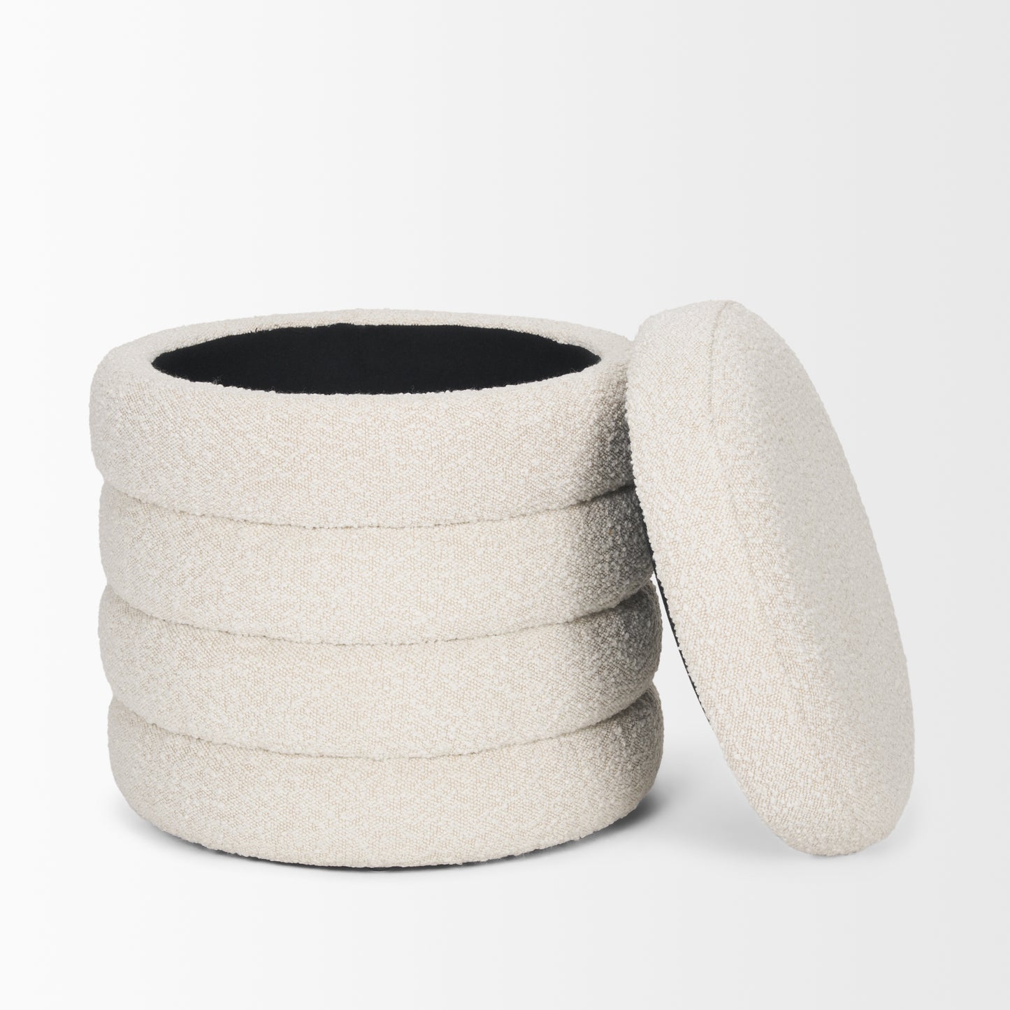 Elise Cream Boucle Upholstered Storage Ottoman