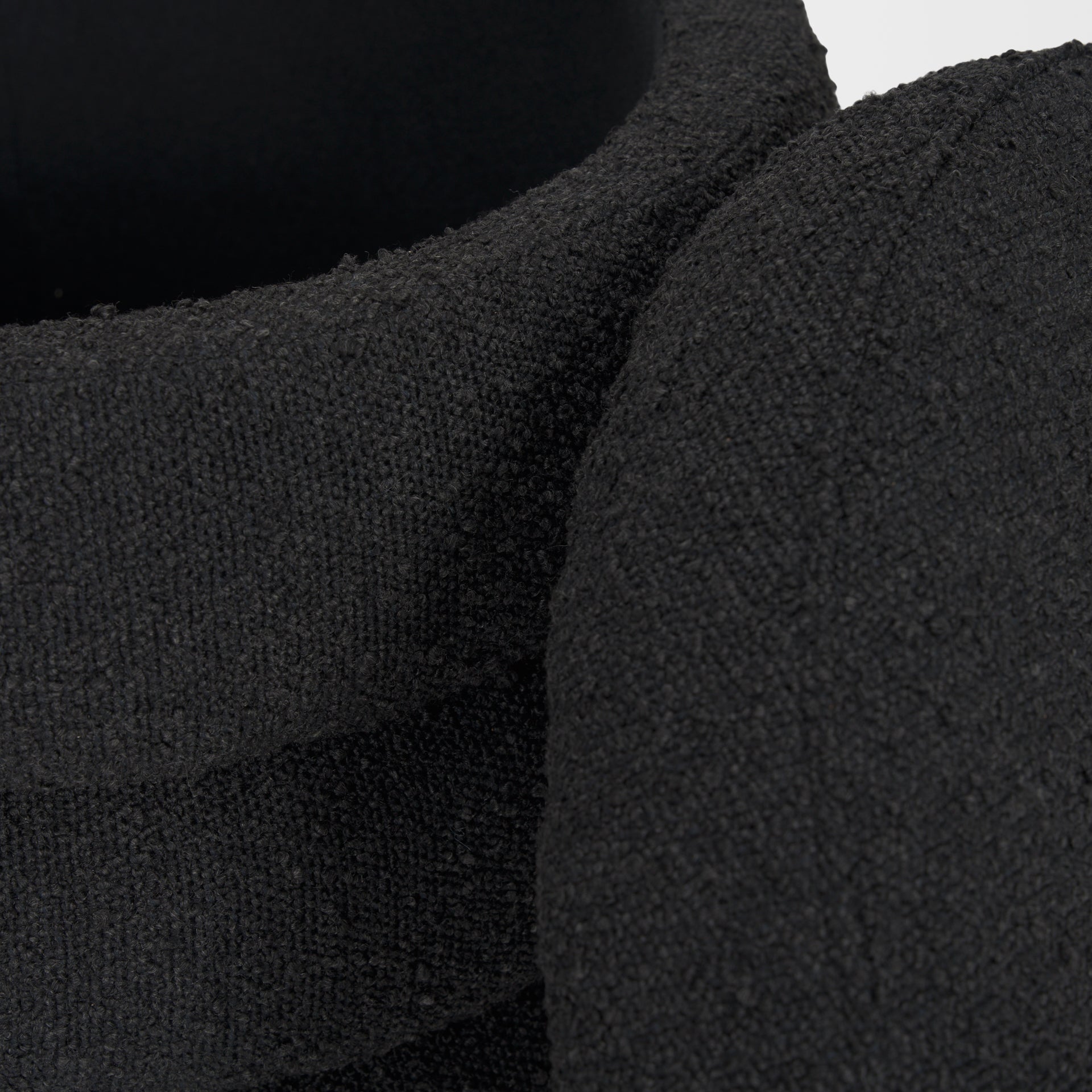 Elise Black Boucle Upholstered Storage Ottoman