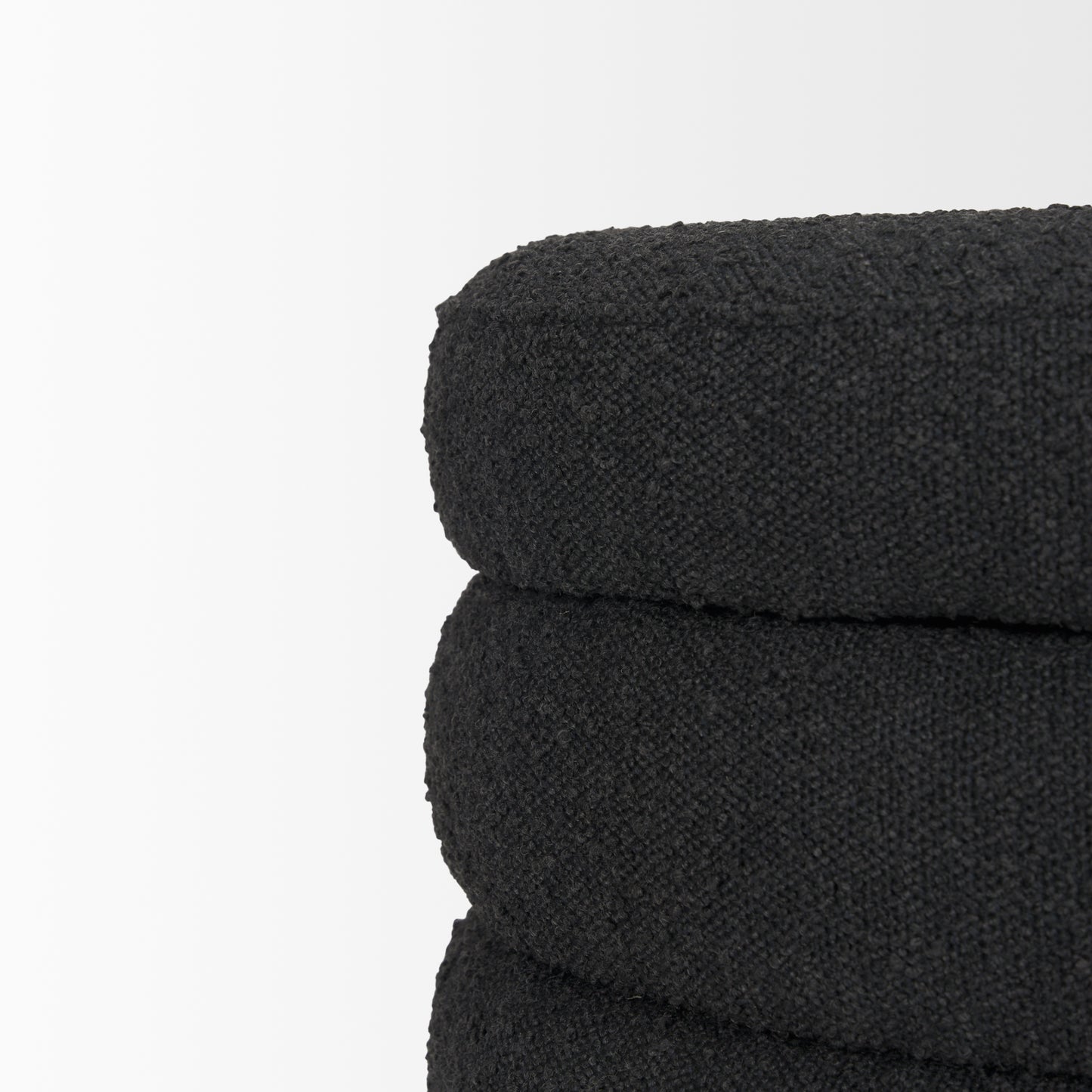 Elise Black Boucle Upholstered Storage Ottoman