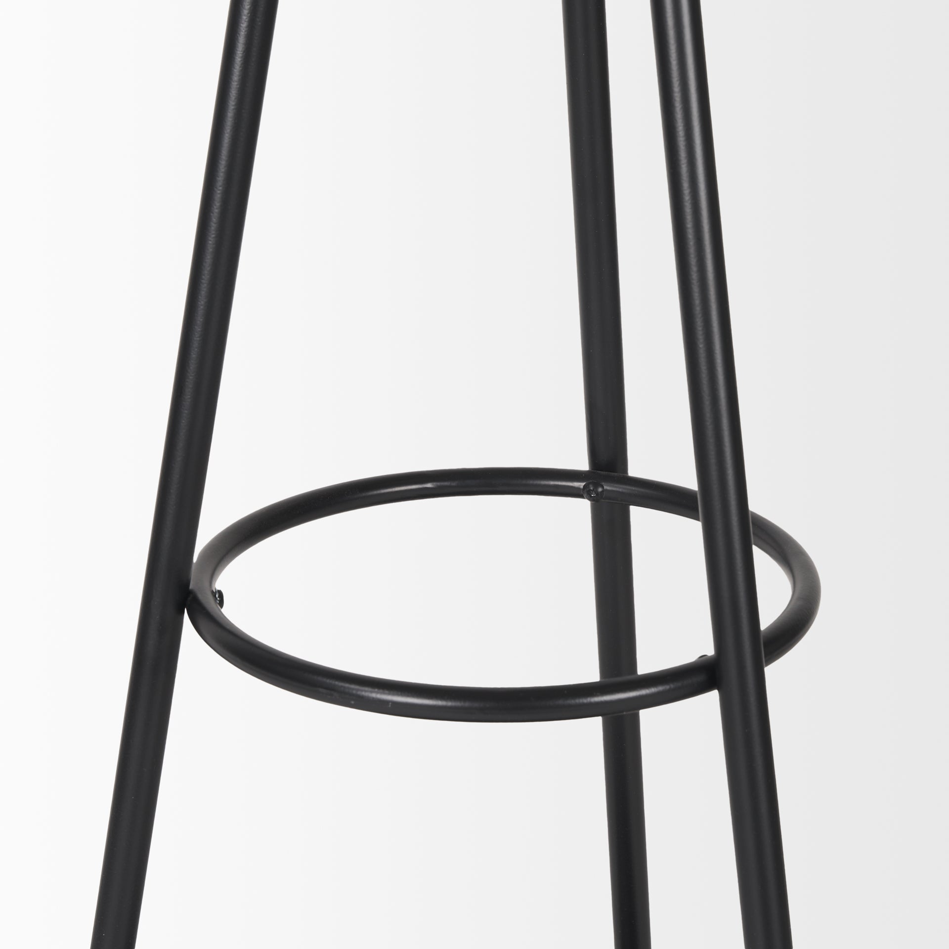 Everett Matte Black Metal w/ Two Metal Shelves Coat Rack